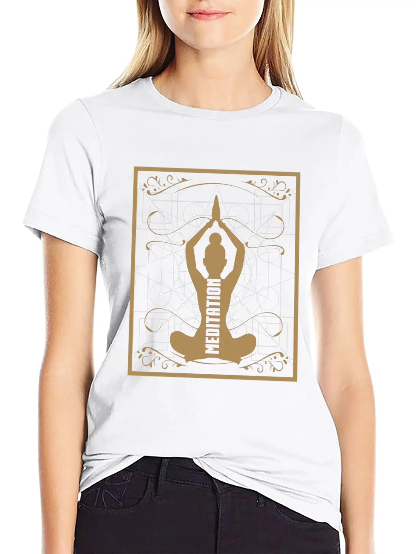 Yoga Meditation Retro Soft Cotton Short Sleeve Tee – Unisex Wardrobe Staple
