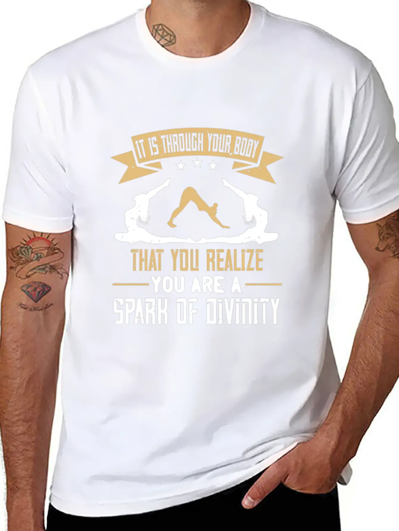 Yoga Quote - Spark Of Divinity Modern Fit Casual T-Shirt ��� Clean And Versatile Design