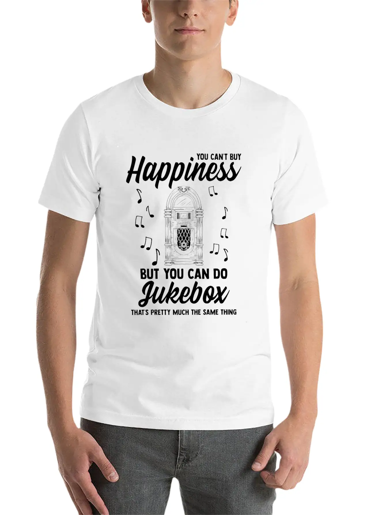 You Can't Buy Happiness But Can Do Jukebox Pretty Unisex Casual T-Shirt ��� Clean Design For Daily Comfort