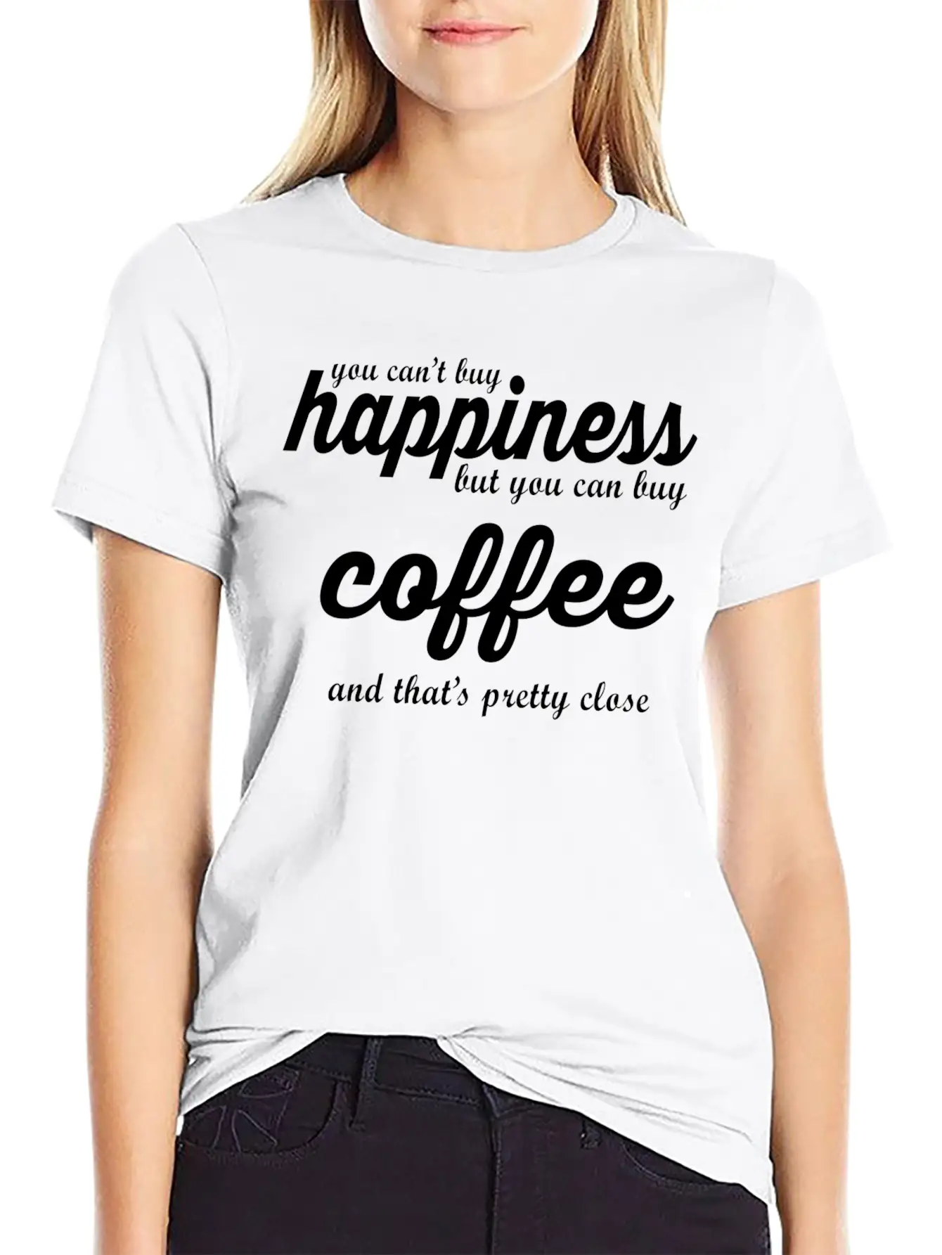 YOU CAN'T BUY HAPPINESS BUT YOU CAN BUY COFFE Essential Cotton Tee For Daily Outfits – Unisex Style