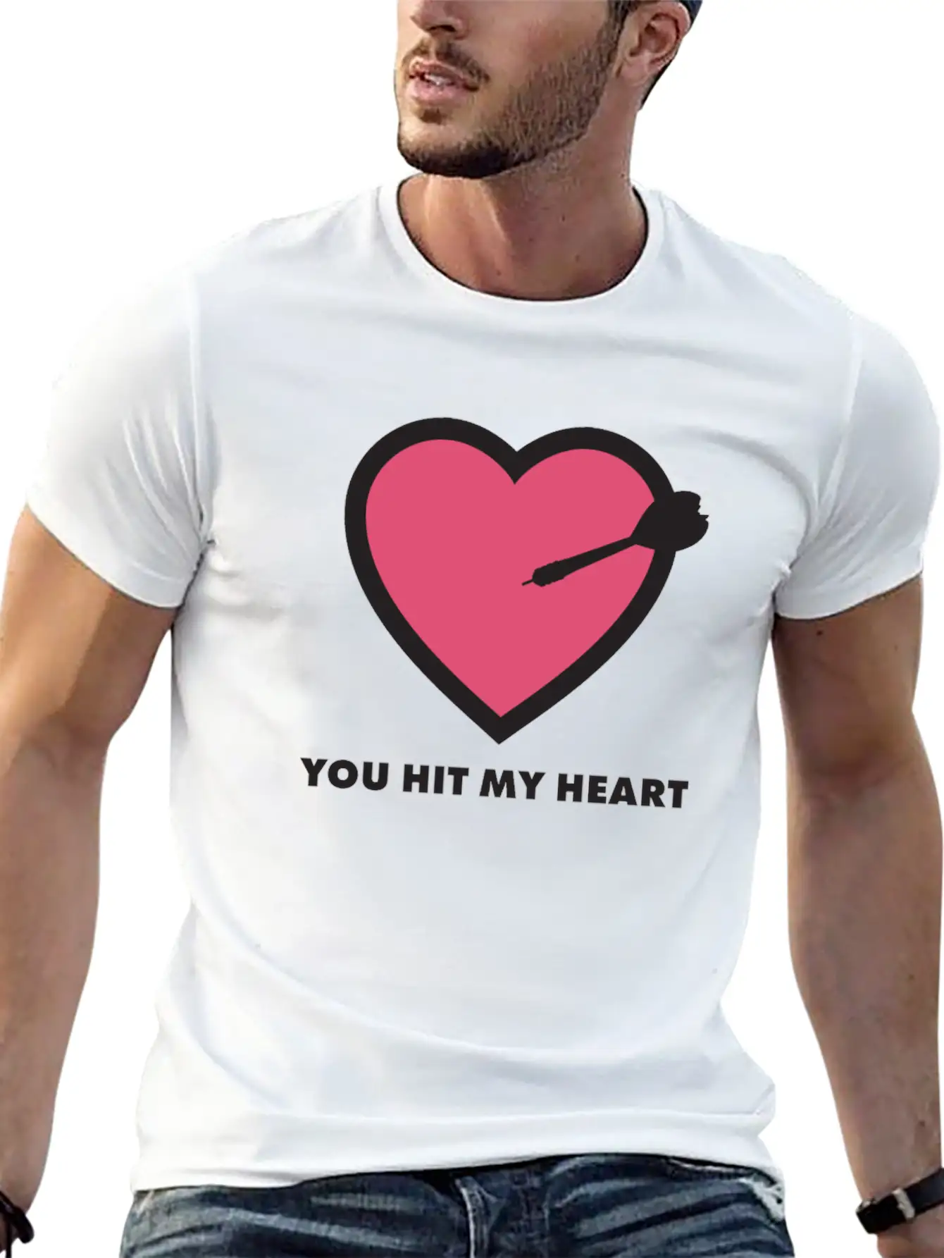 You Hit My Heart Basic Graphic T-Shirt – Daily Comfort In Soft Cotton
