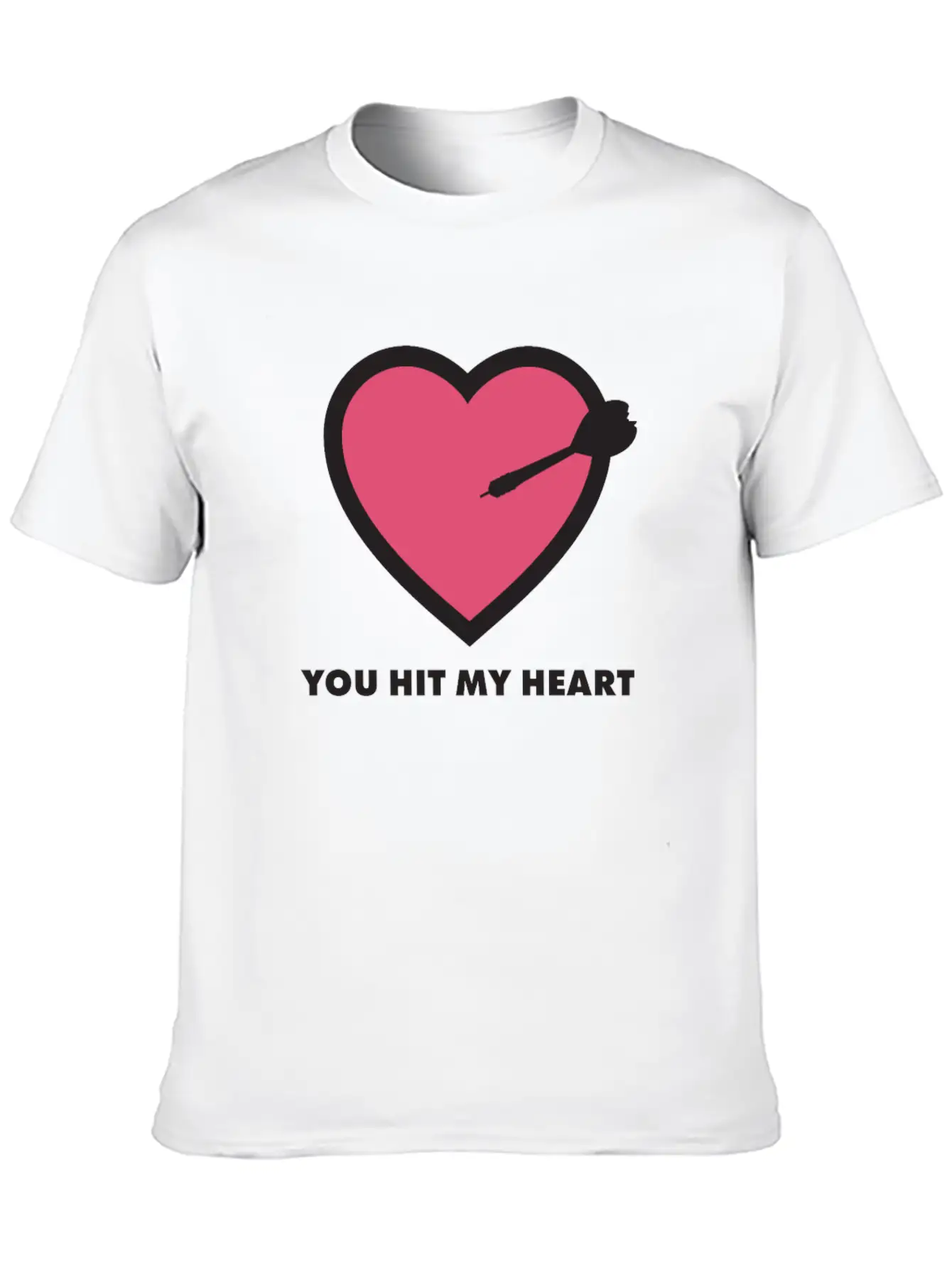 You Hit My Heart Basic Graphic T-Shirt – Daily Comfort In Soft Cotton