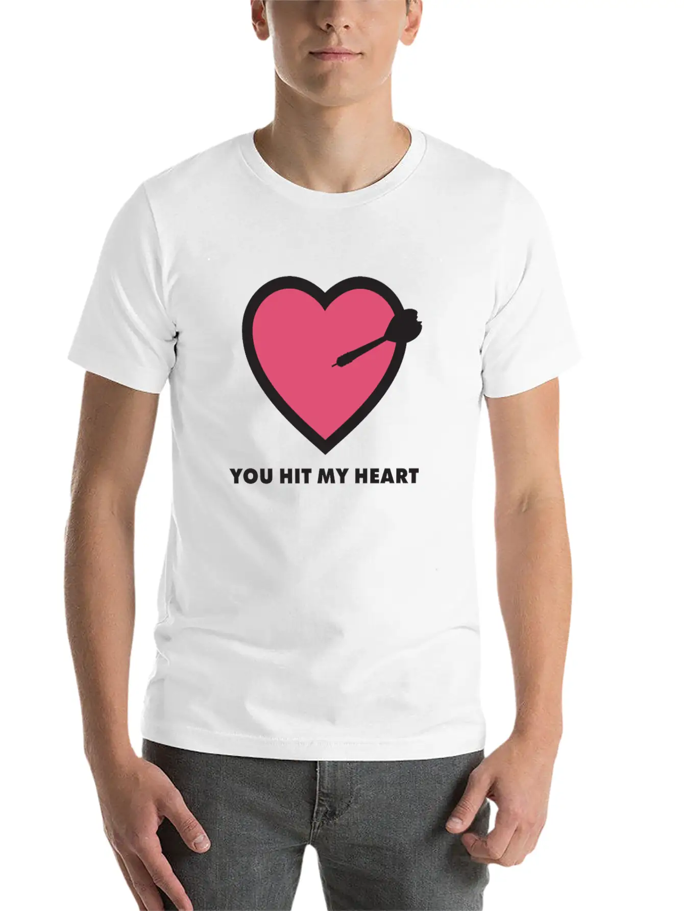 You Hit My Heart Basic Graphic T-Shirt – Daily Comfort In Soft Cotton