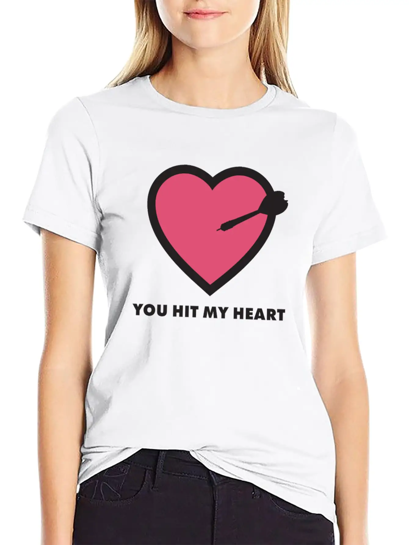 You Hit My Heart Basic Graphic T-Shirt – Daily Comfort In Soft Cotton