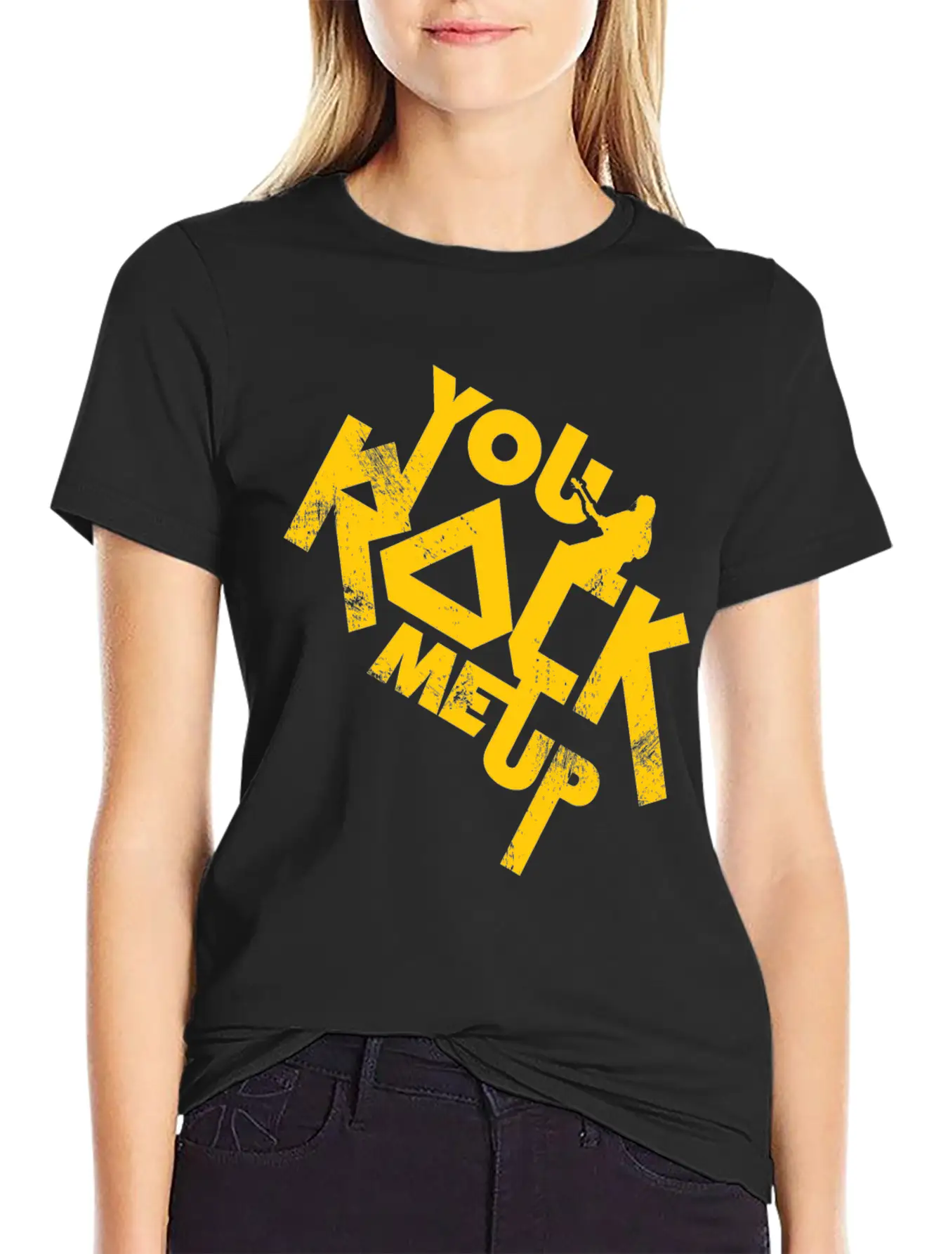 You Rock Me Up Gift Christmas Music Lightweight Cotton T-Shirt – Daily Comfort Graphic Shirt