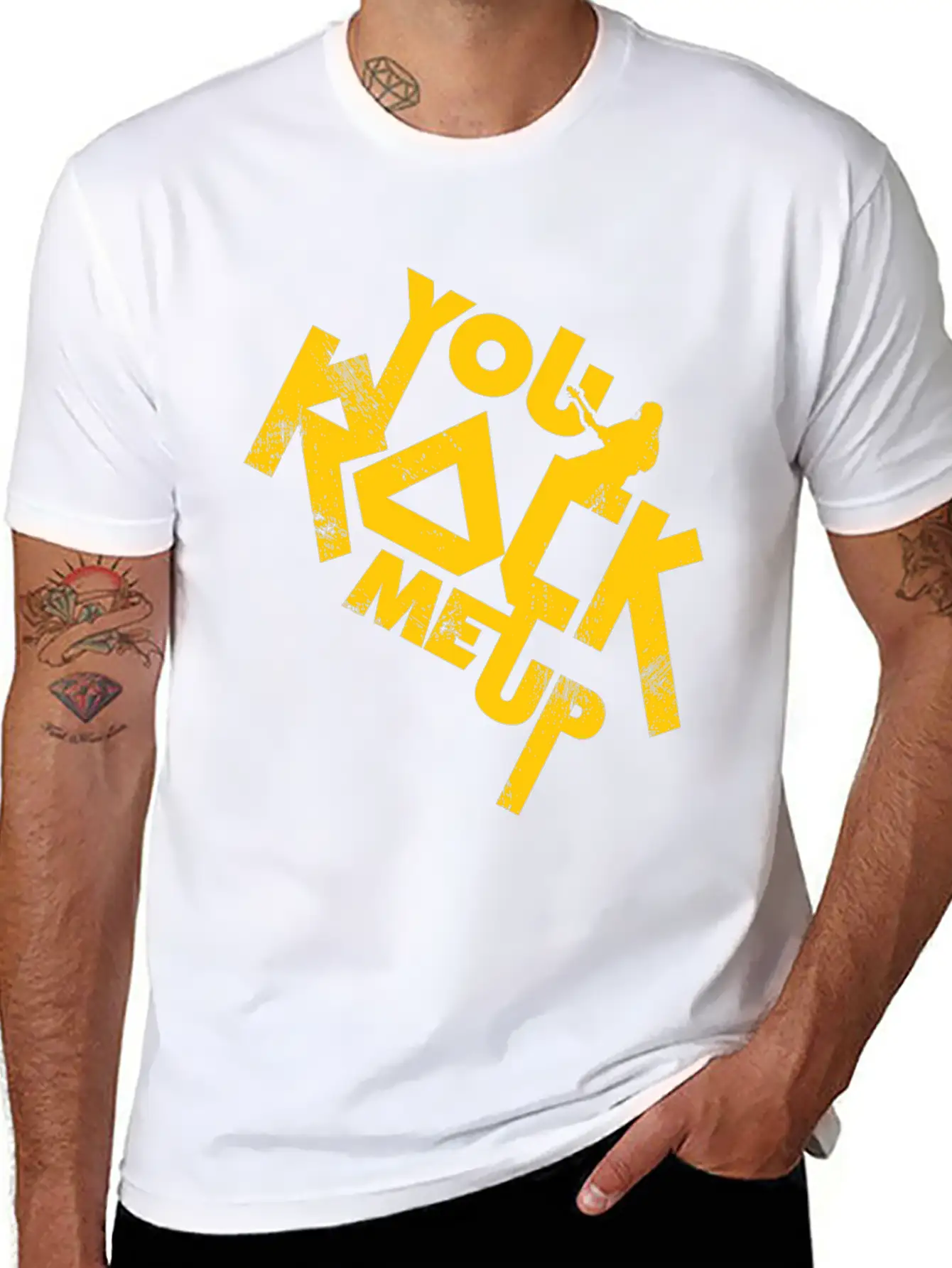 You Rock Me Up Gift Christmas Music Lightweight Cotton T-Shirt – Daily Comfort Graphic Shirt