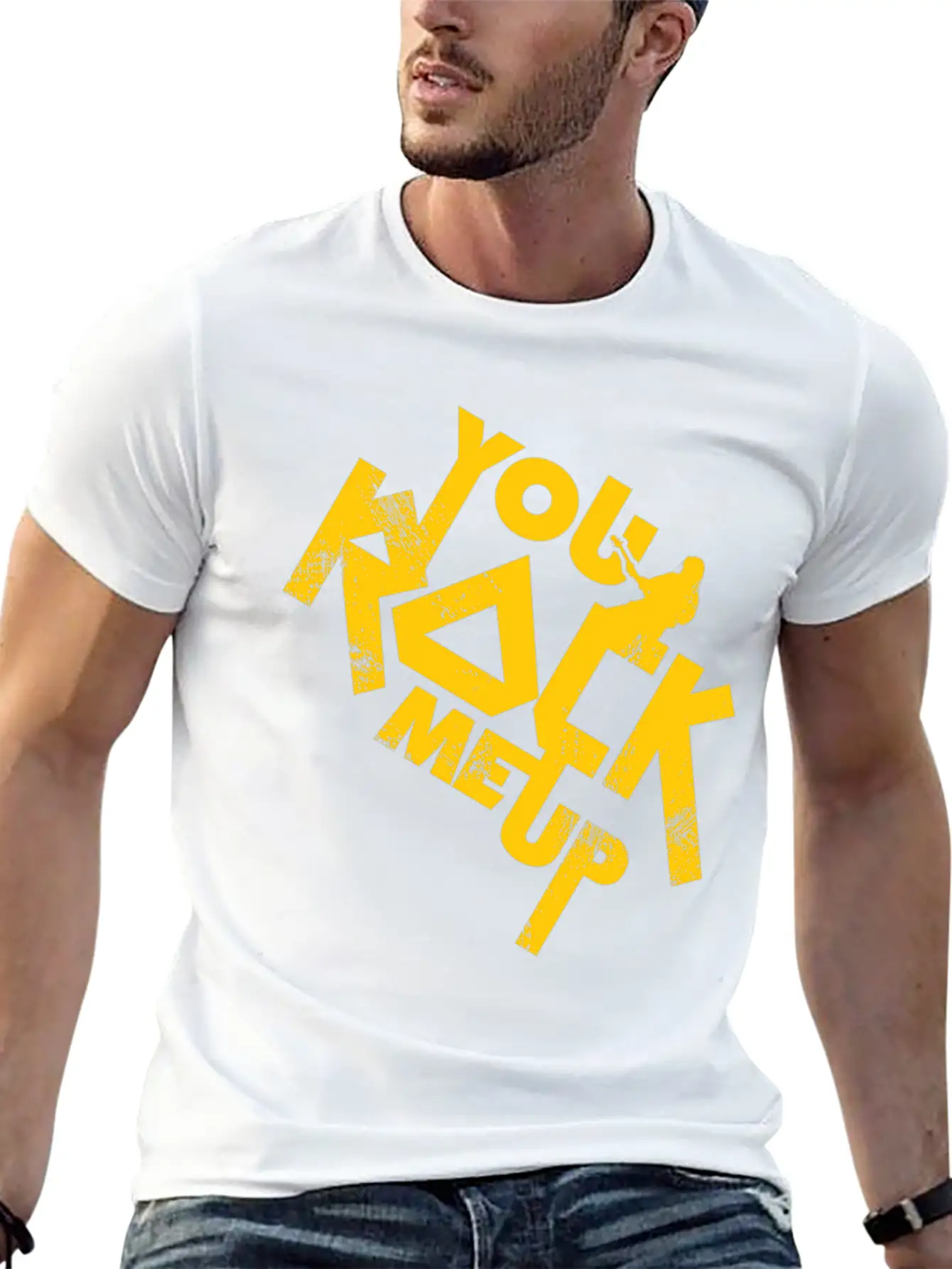 You Rock Me Up Gift Christmas Music Lightweight Cotton T-Shirt – Daily Comfort Graphic Shirt