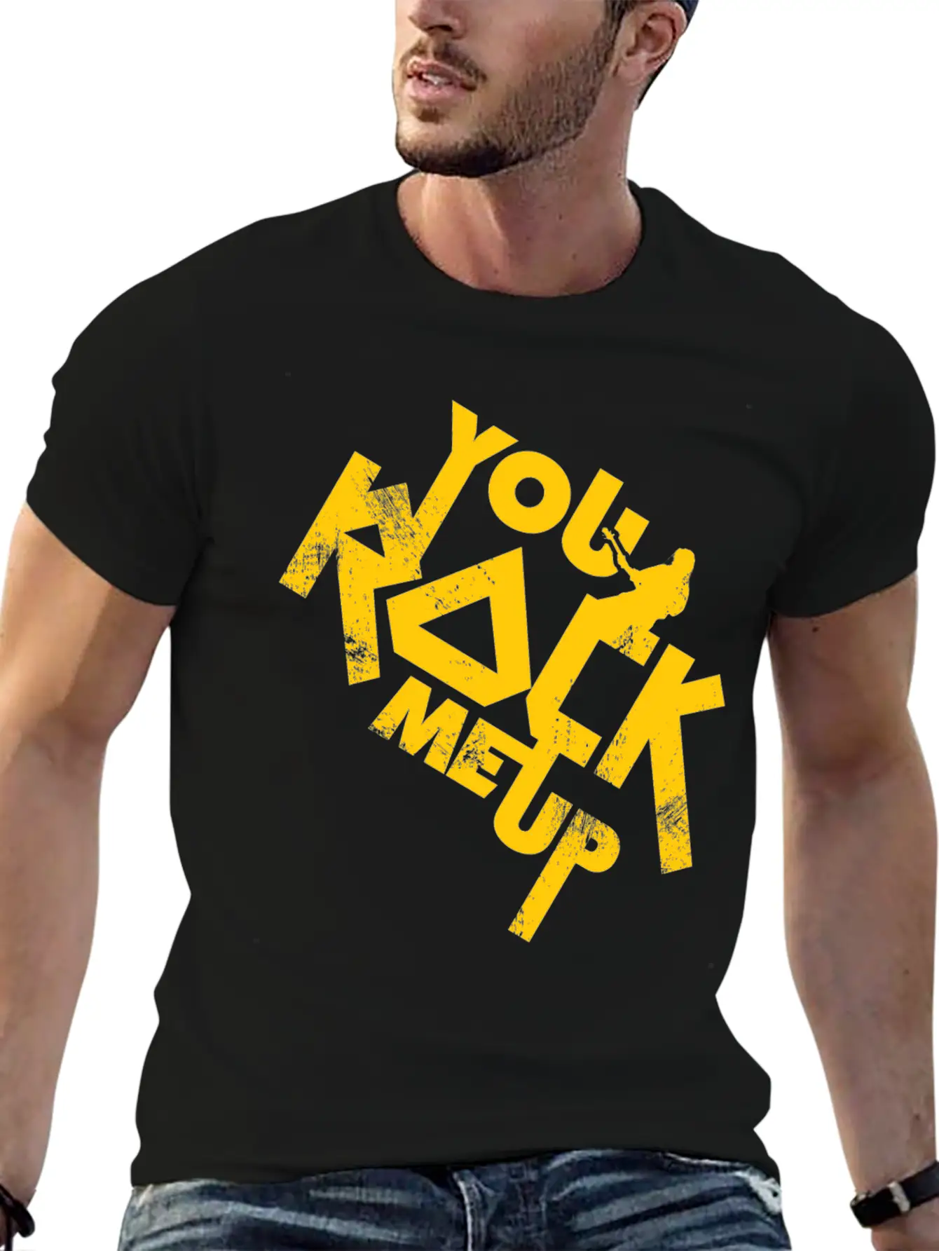 You Rock Me Up Gift Christmas Music Lightweight Cotton T-Shirt – Daily Comfort Graphic Shirt