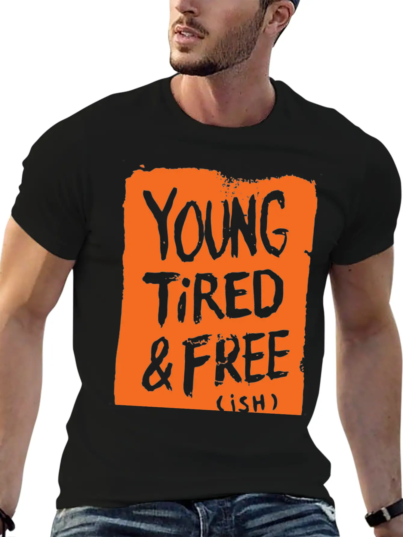 Young Tired And Free Relaxed Everyday Tee – Lightweight And Durable Cotton