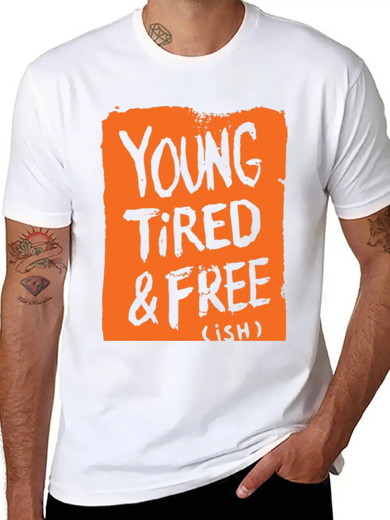 Young Tired And Free Relaxed Everyday Tee – Lightweight And Durable Cotton