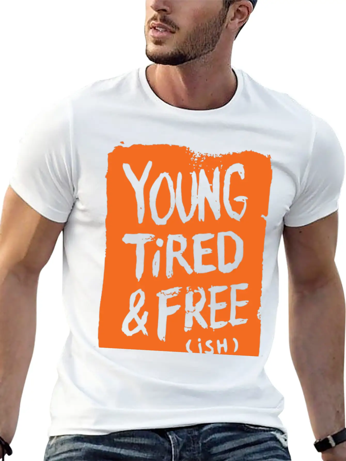 Young Tired And Free Relaxed Everyday Tee – Lightweight And Durable Cotton