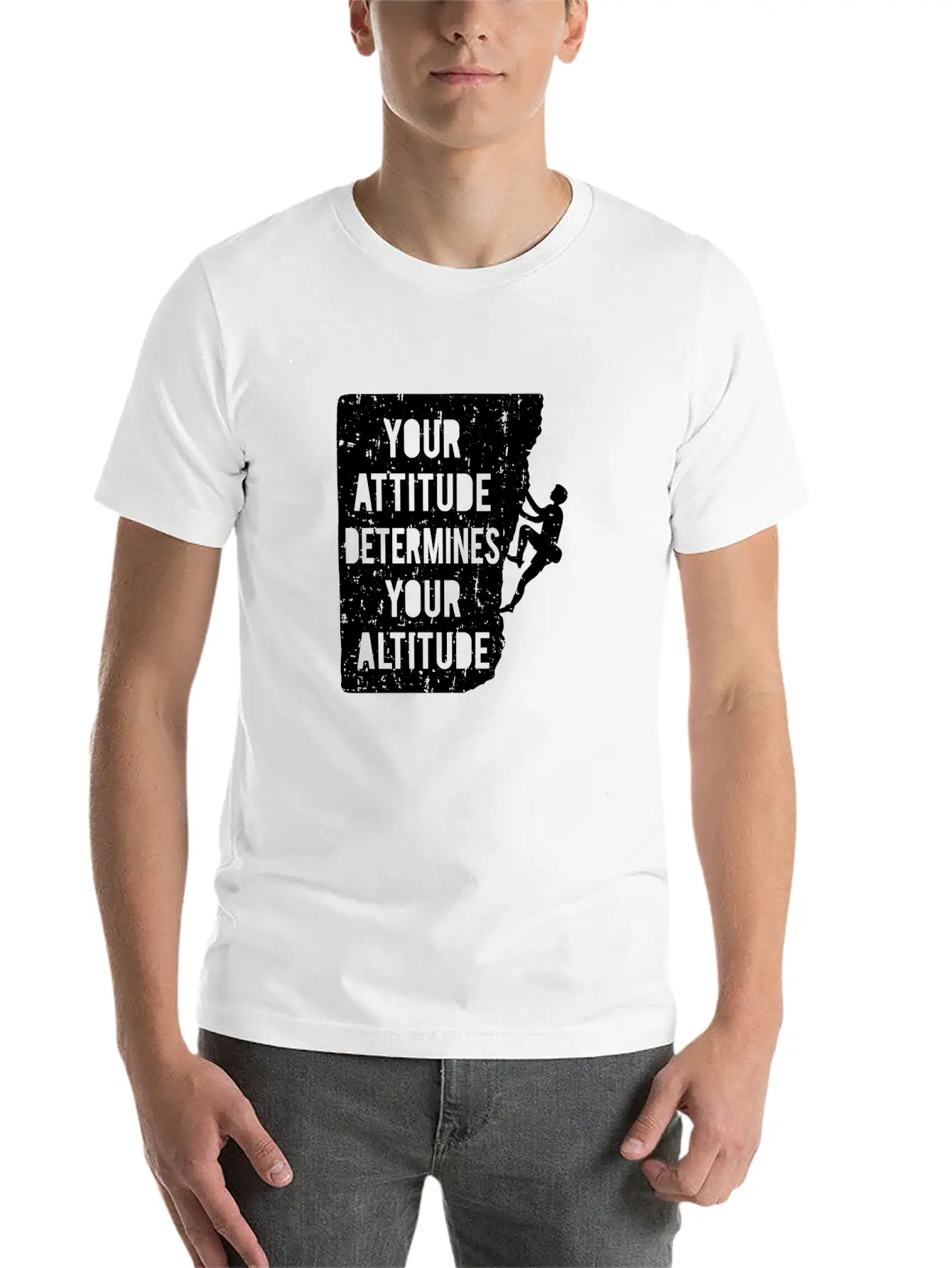 Your Attitude Determines Your Altitude Black Stylish Everyday T-Shirt – Unisex Basic Cotton Tee