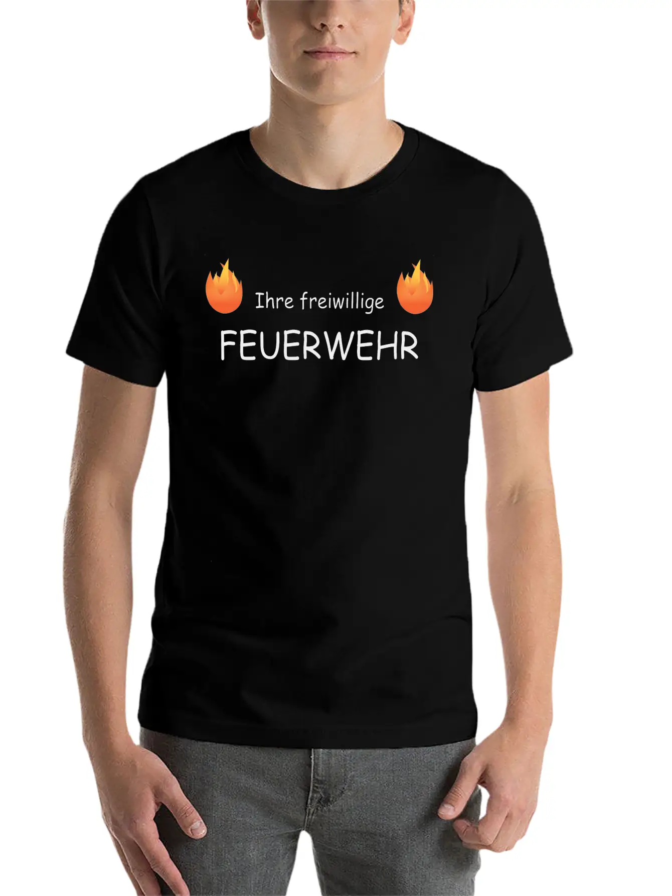 Your Volunteer Fire Department With Flames Relaxed Everyday Tee – Lightweight And Durable Cotton