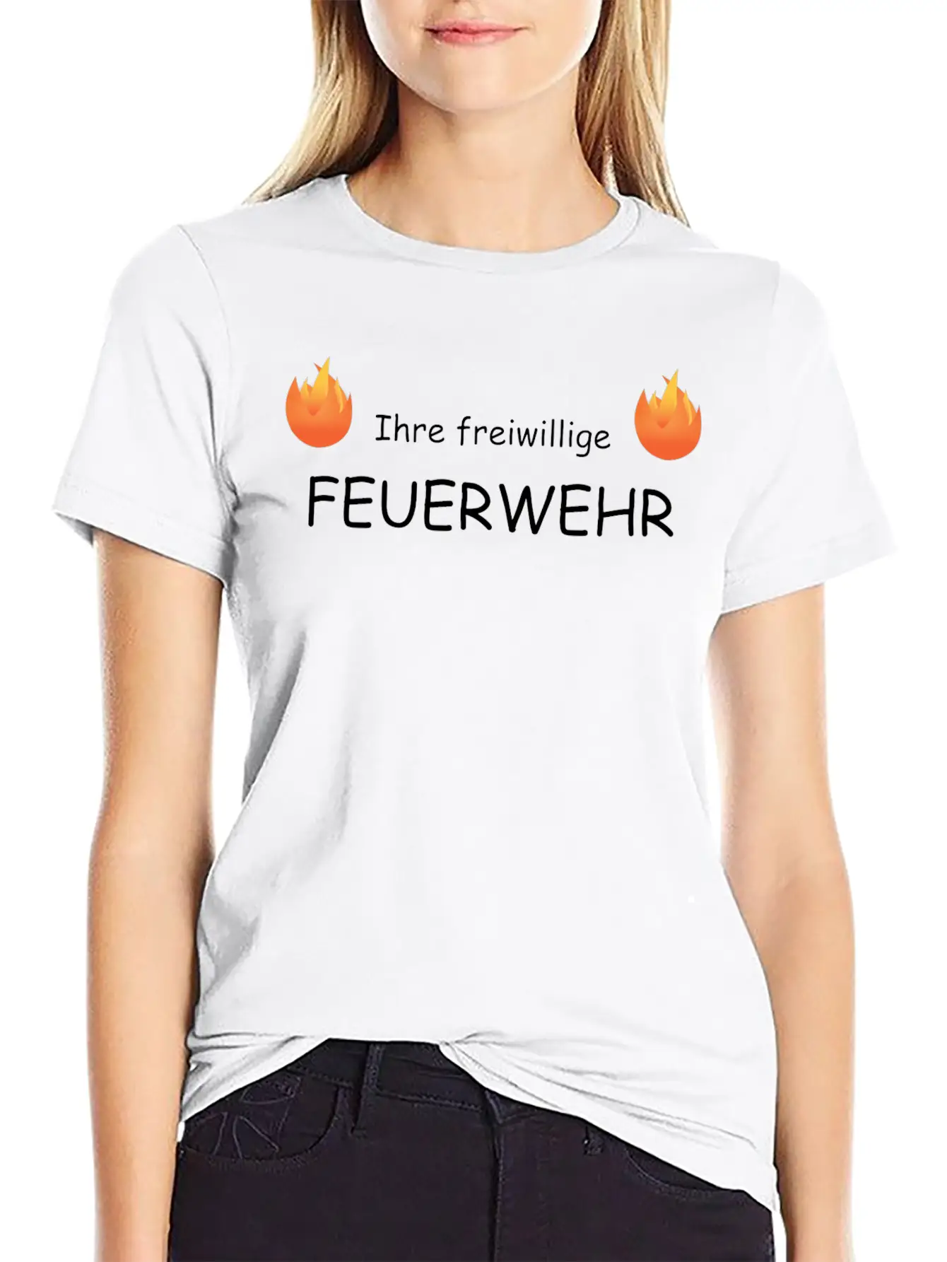 Your Volunteer Fire Department With Flames Relaxed Everyday Tee – Lightweight And Durable Cotton