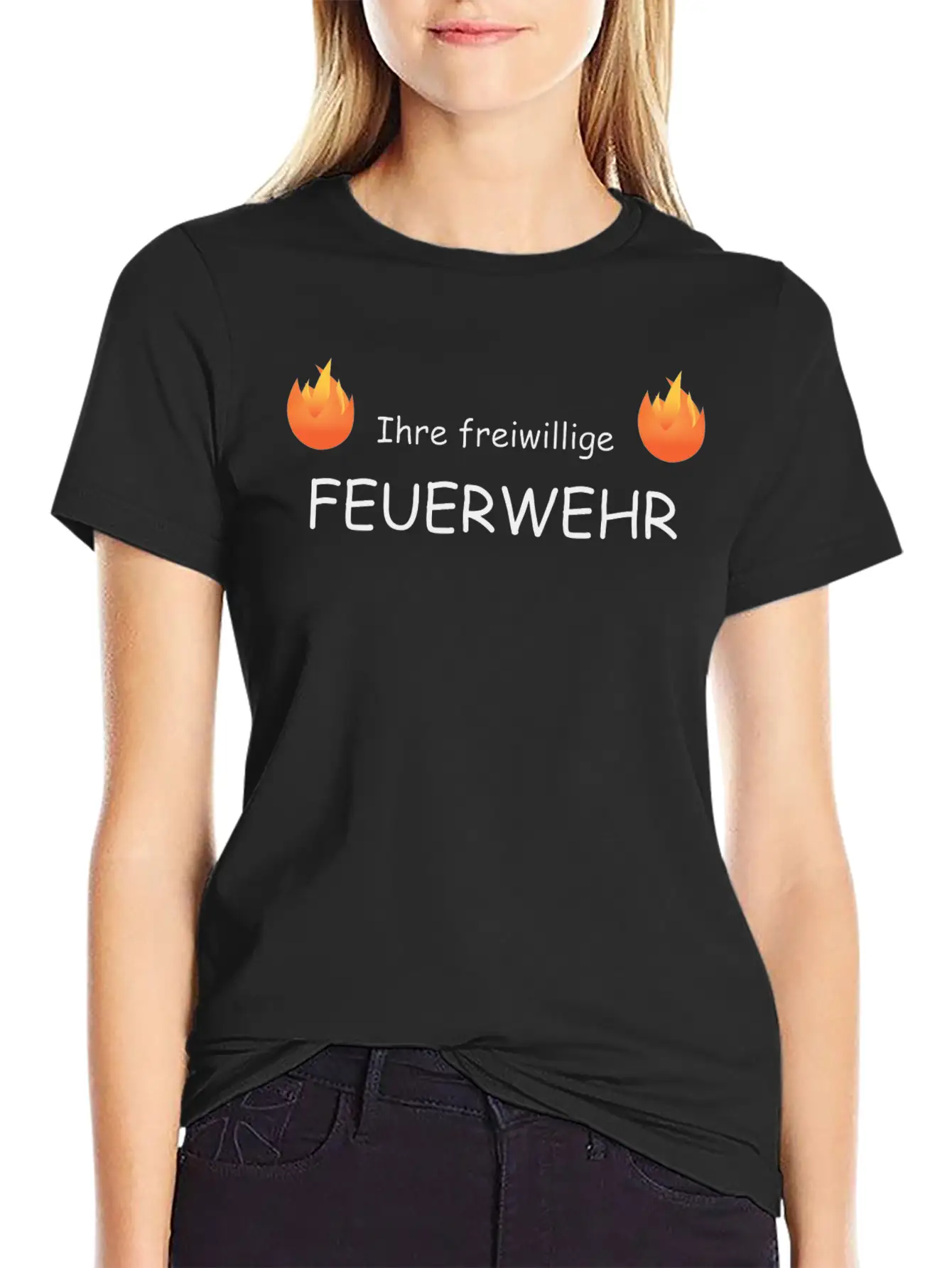 Your Volunteer Fire Department With Flames Relaxed Everyday Tee – Lightweight And Durable Cotton
