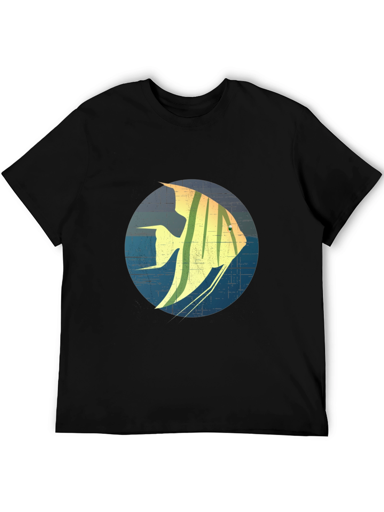 Angelfish Graphic Print Black T-Shirt