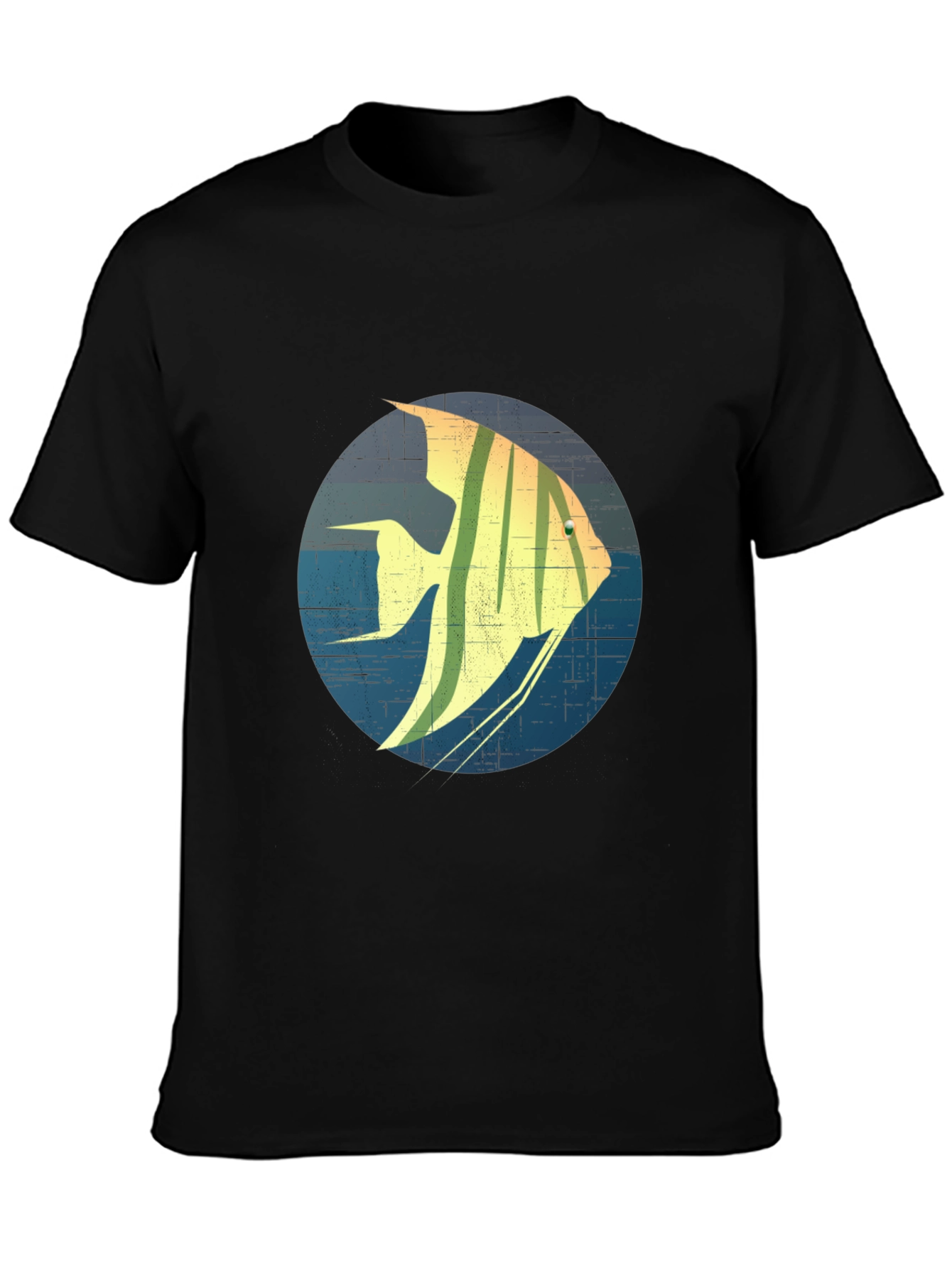 Angelfish Graphic Print Black T-Shirt