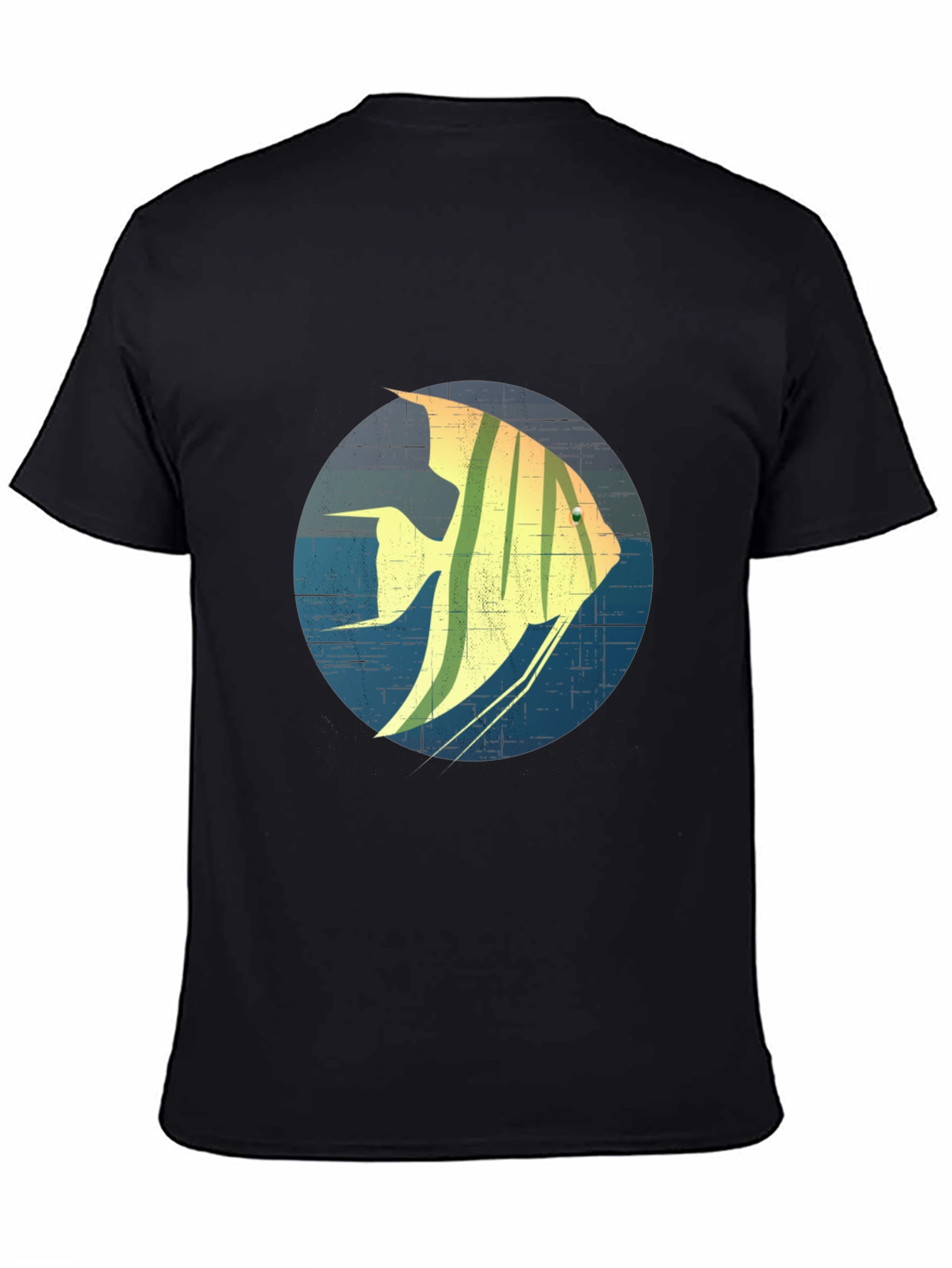 Angelfish Graphic Print Black T-Shirt