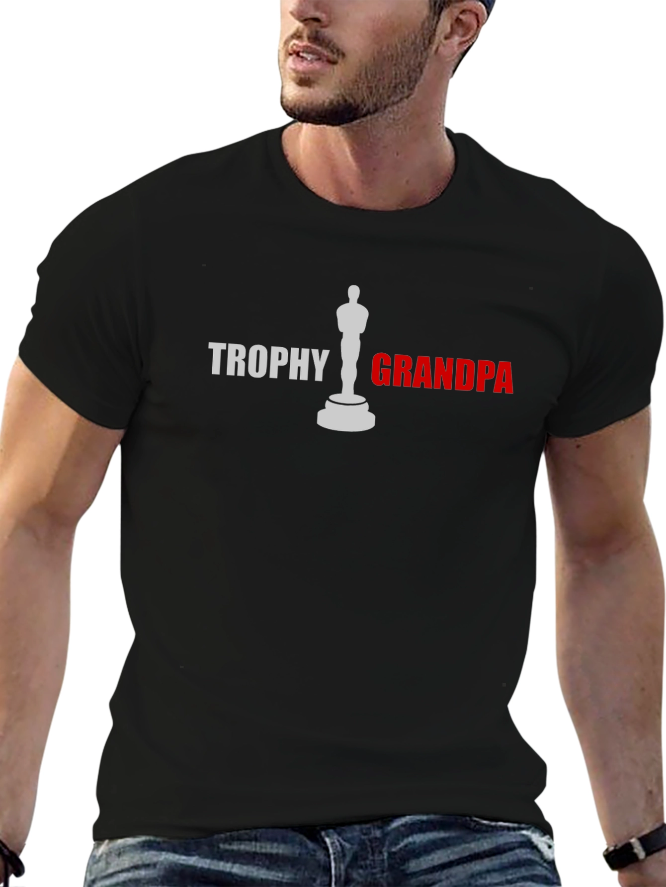 Trophy Grandpa Graphic T-Shirt - Black