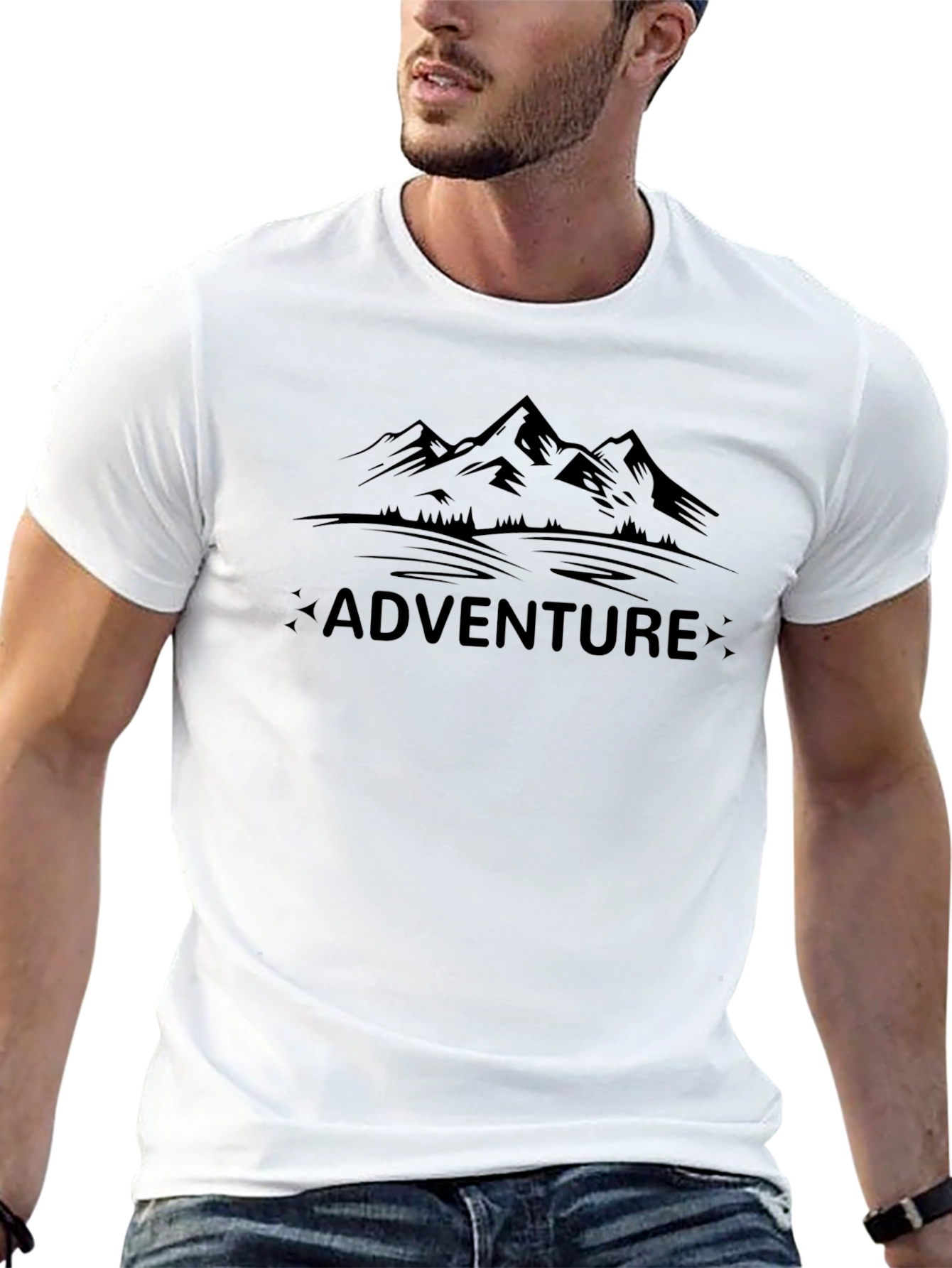 Adventure Mountain Graphic Tee - Black