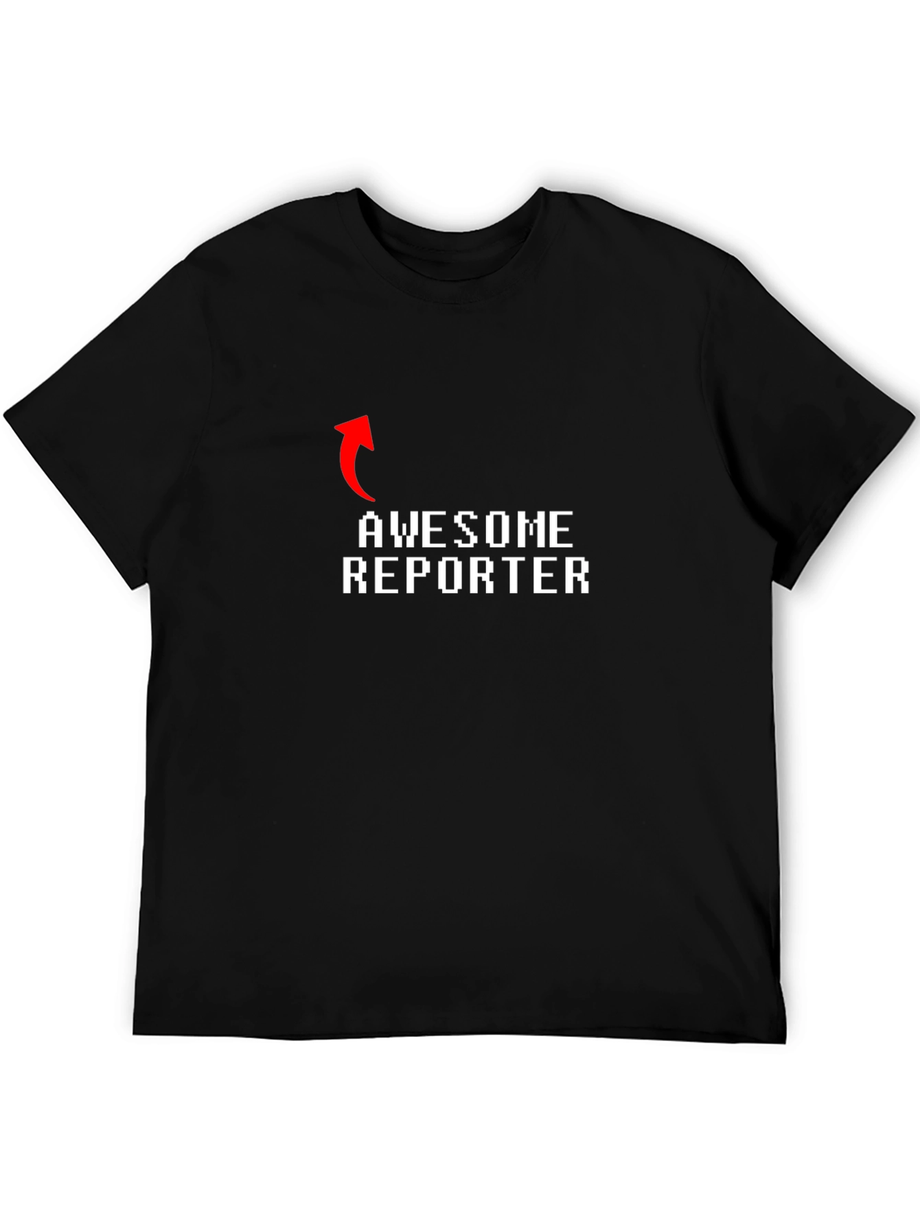 Awesome Reporter Graphic Tee - Black Cotton Shirt