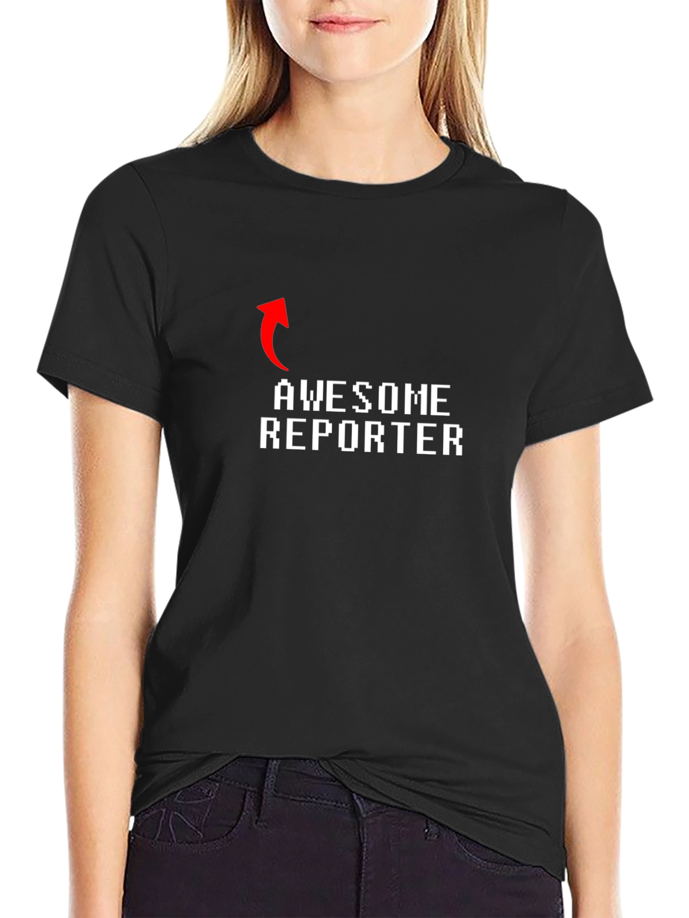 Awesome Reporter Graphic Tee - Black Cotton Shirt