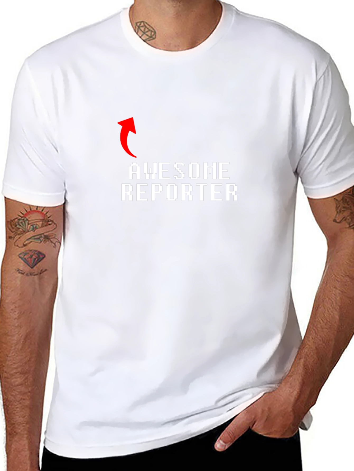 Awesome Reporter Graphic Tee - Black Cotton Shirt