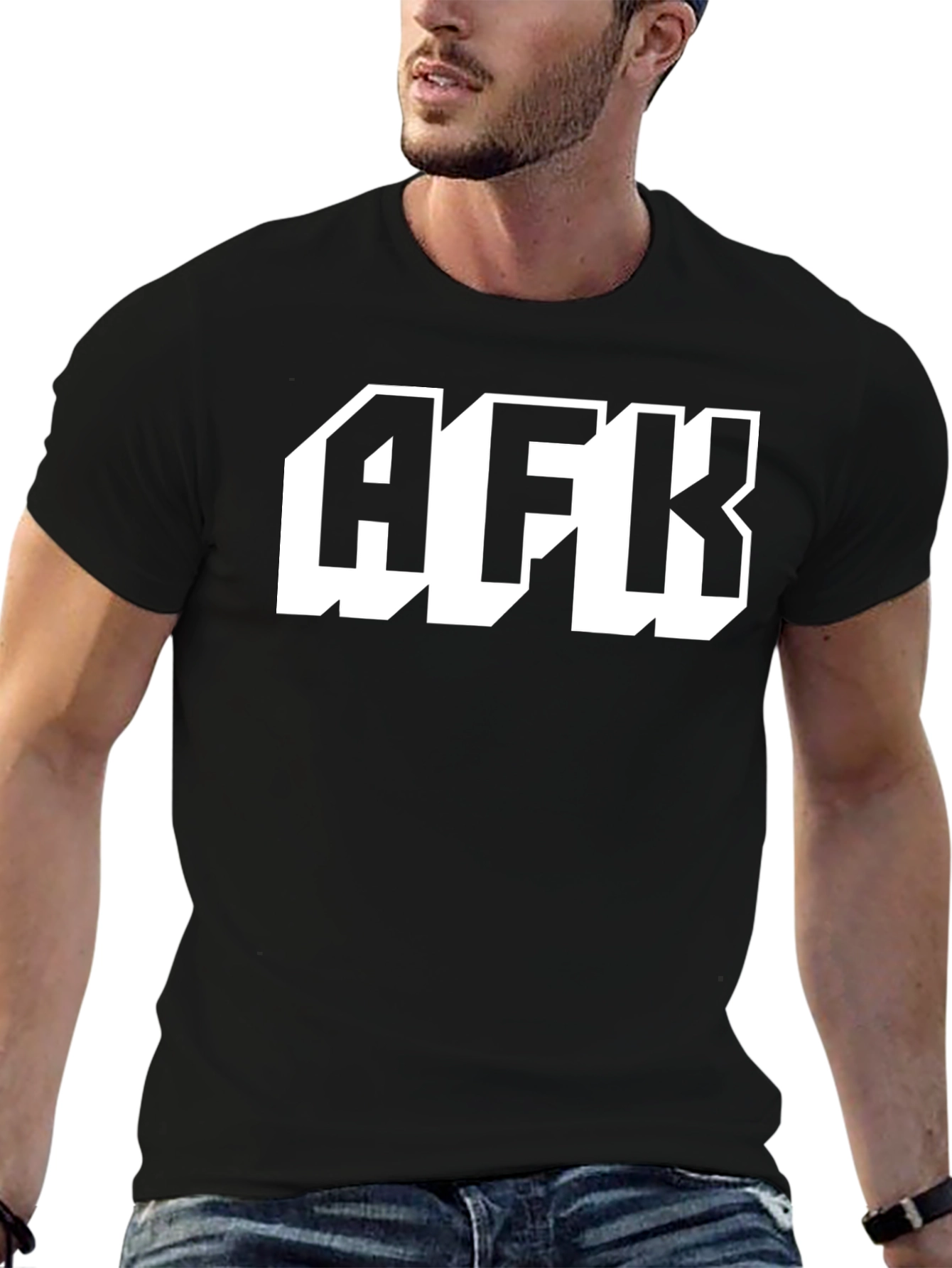 AFK Graphic Tee - Black Cotton T-Shirt