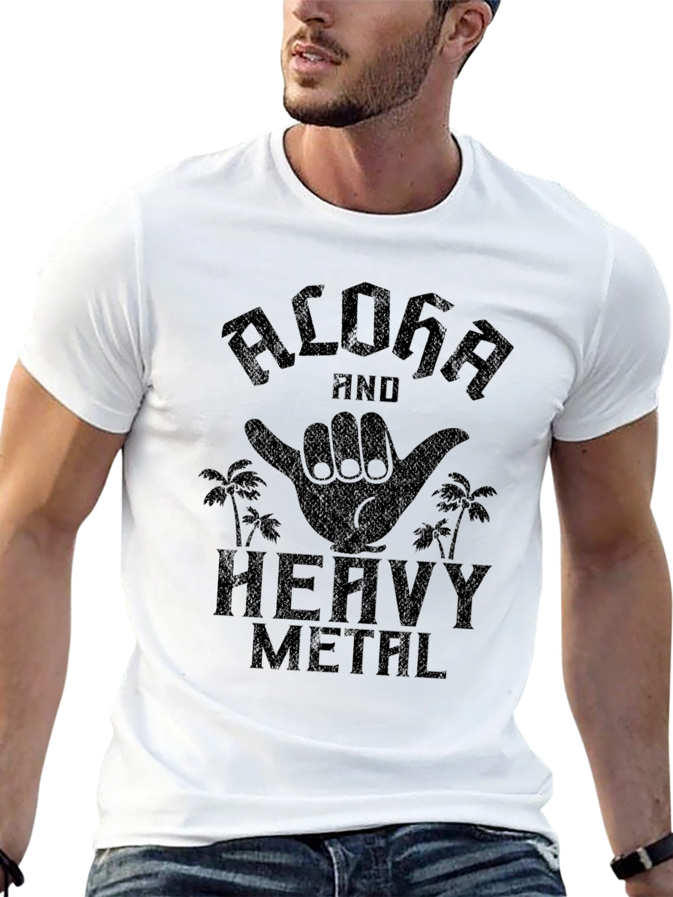 Aloha Heavy Metal Graphic Tee - Black Cotton T-Shirt