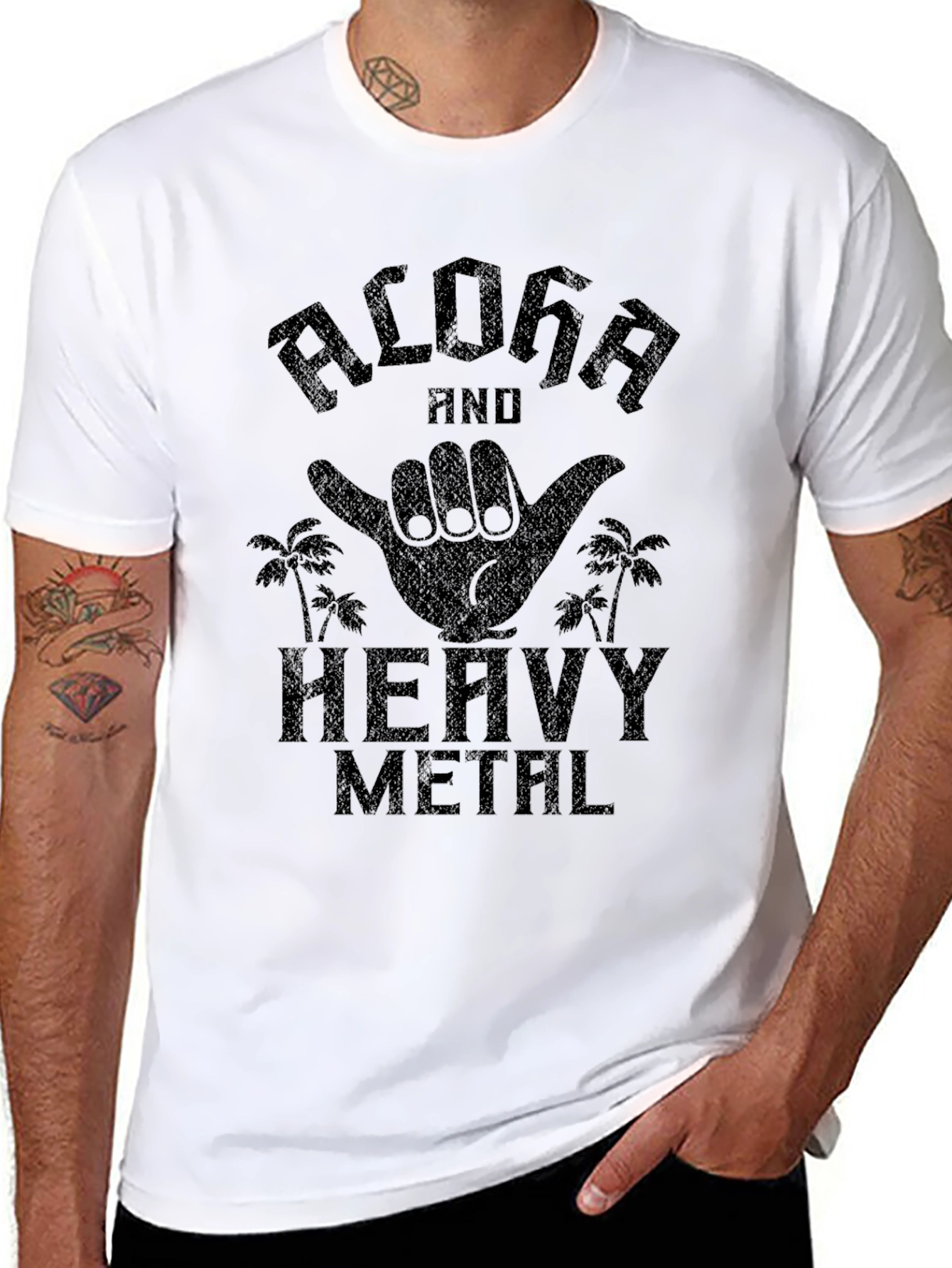 Aloha Heavy Metal Graphic Tee - Black Cotton T-Shirt