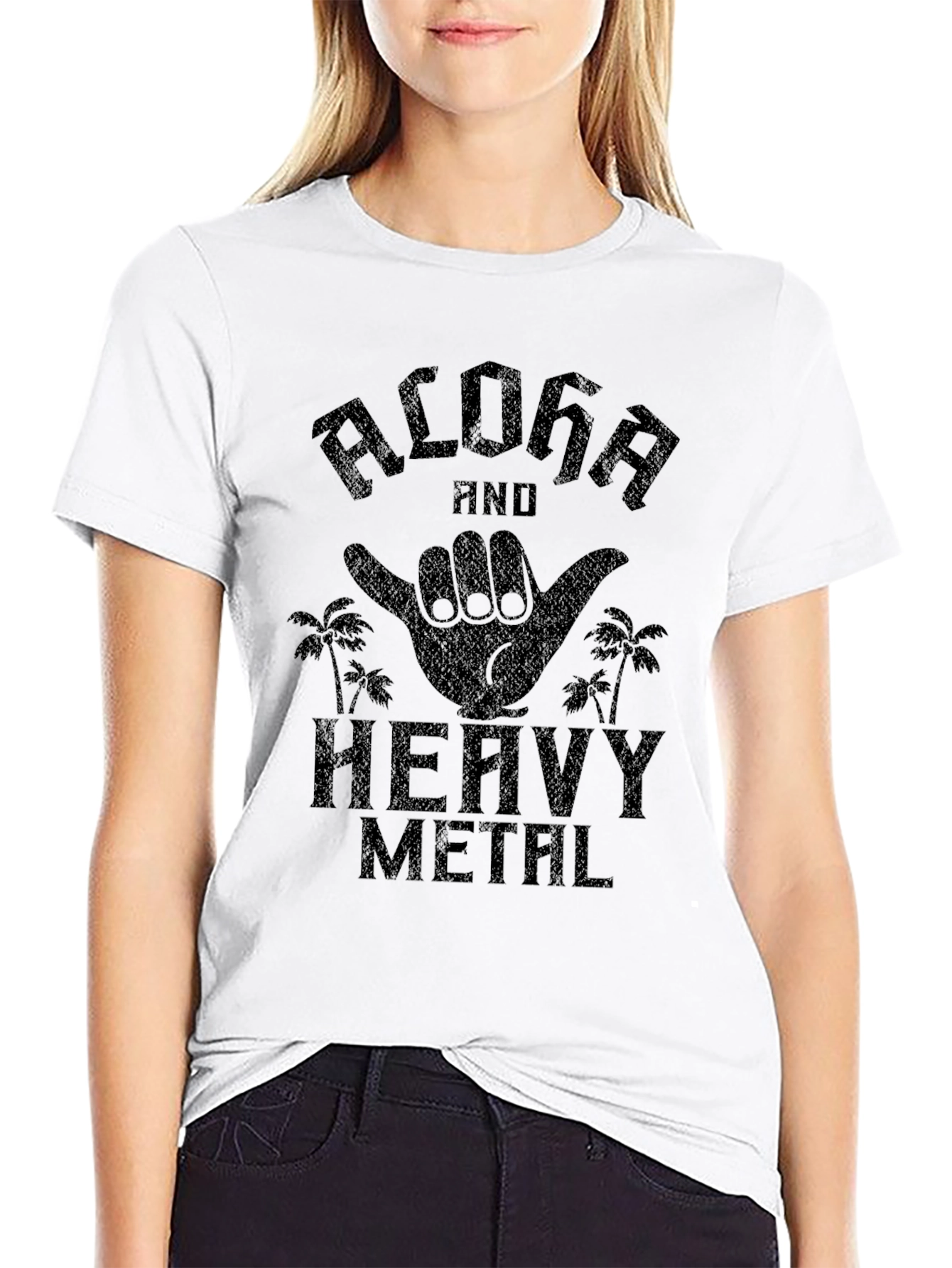 Aloha Heavy Metal Graphic Tee - Black Cotton T-Shirt