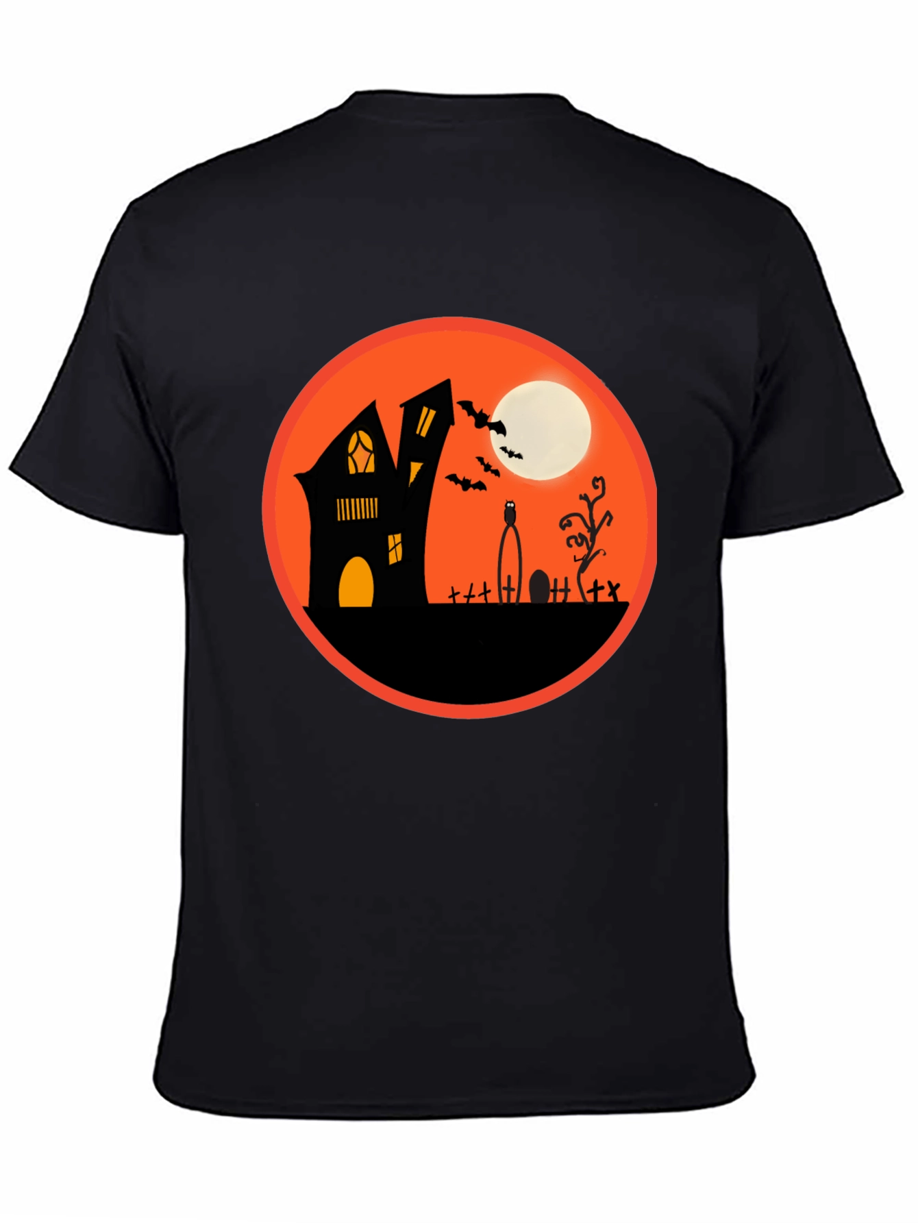 Spooky Halloween T-Shirt - Haunted House Design