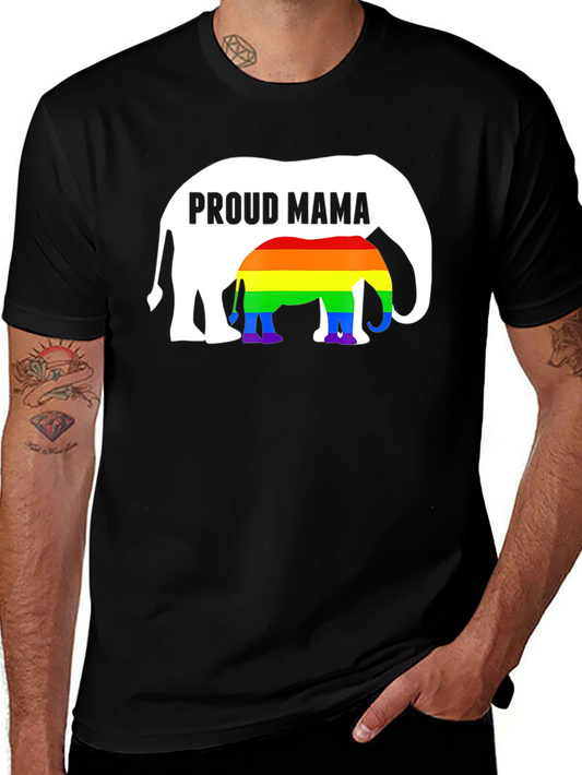 Proud Mama Elephant Rainbow LGBTQ+ T-Shirt