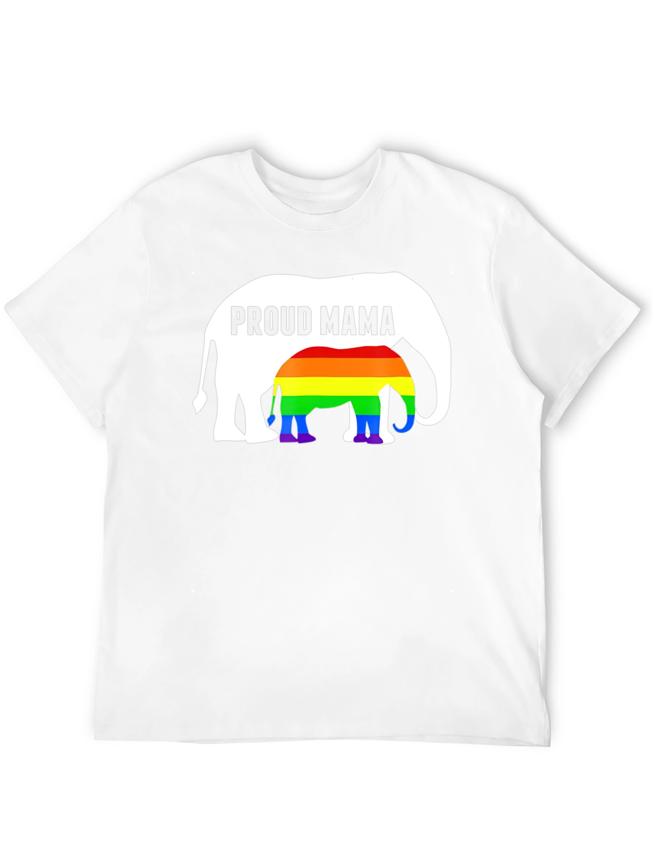 Proud Mama Elephant Rainbow LGBTQ+ T-Shirt
