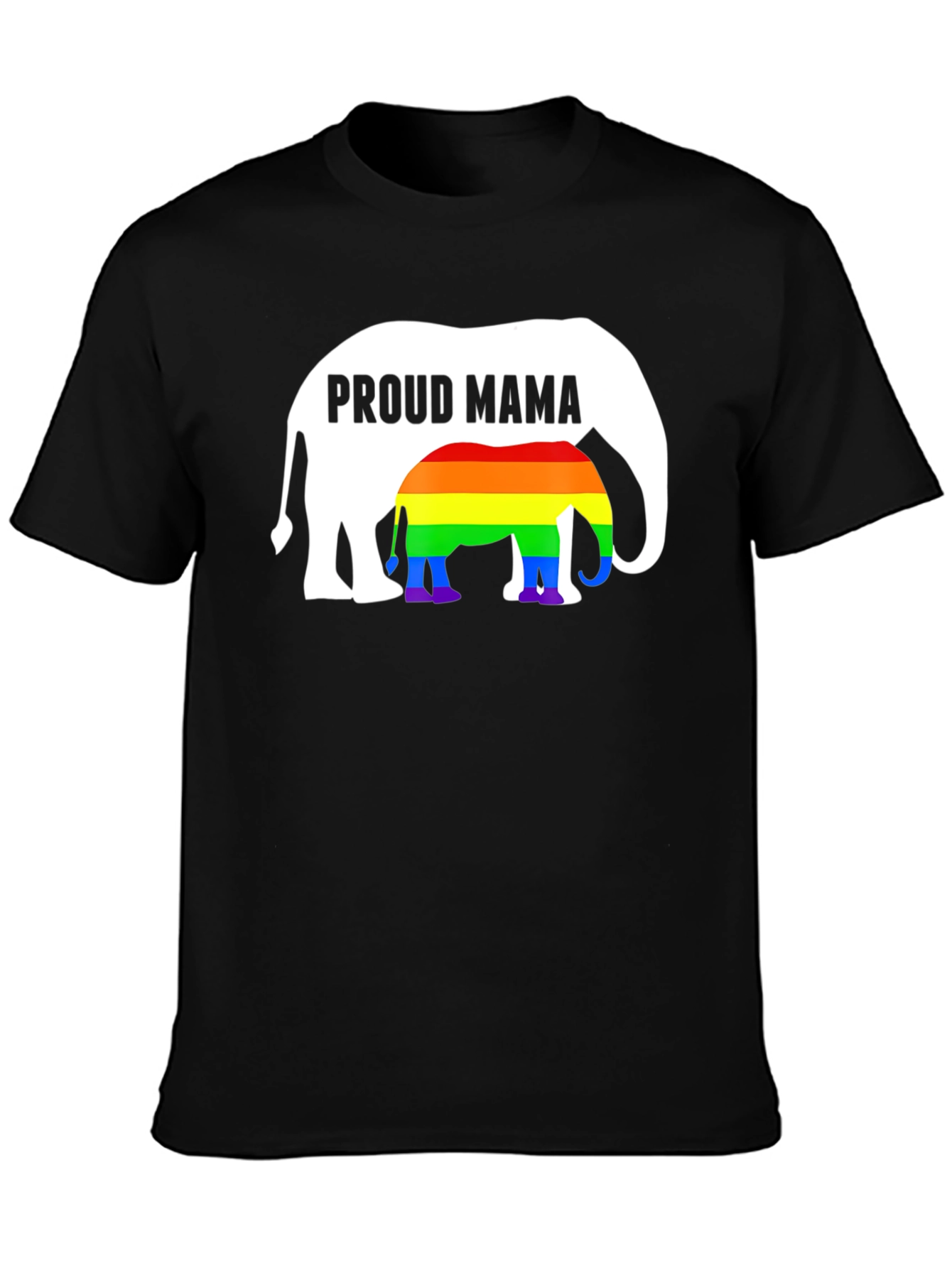 Proud Mama Elephant Rainbow LGBTQ+ T-Shirt