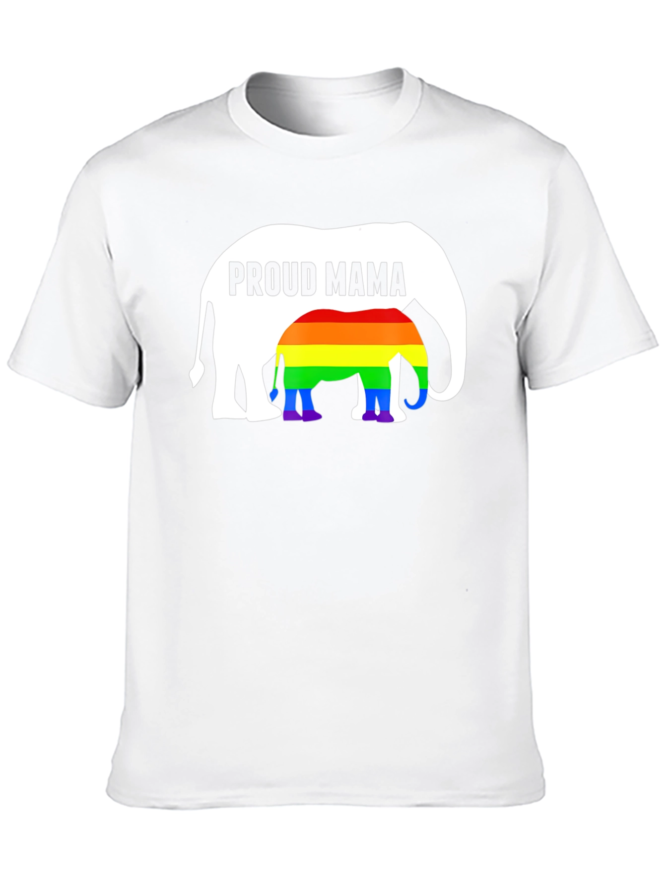 Proud Mama Elephant Rainbow LGBTQ+ T-Shirt