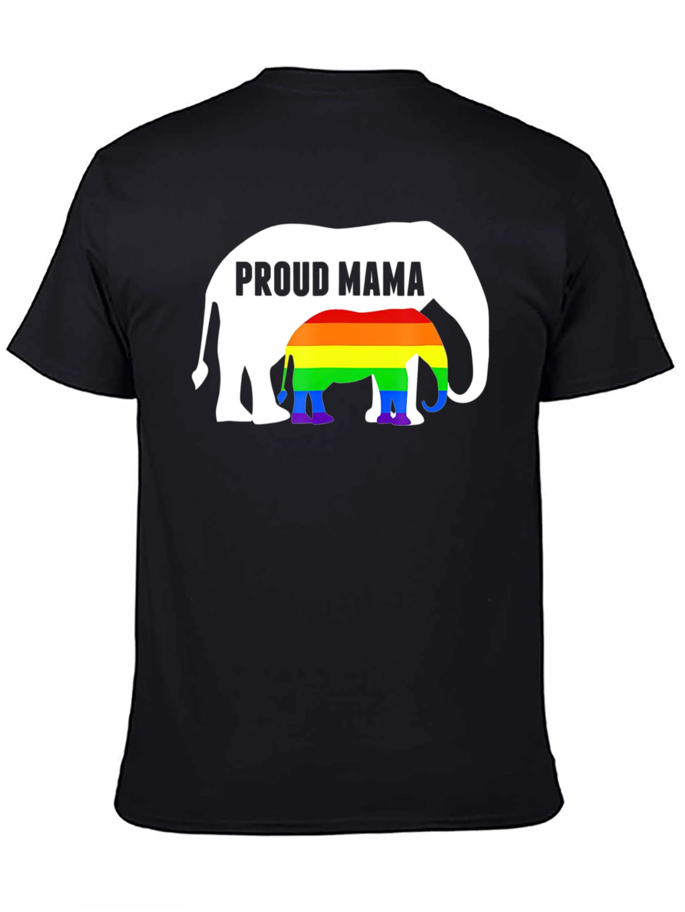 Proud Mama Elephant Rainbow LGBTQ+ T-Shirt