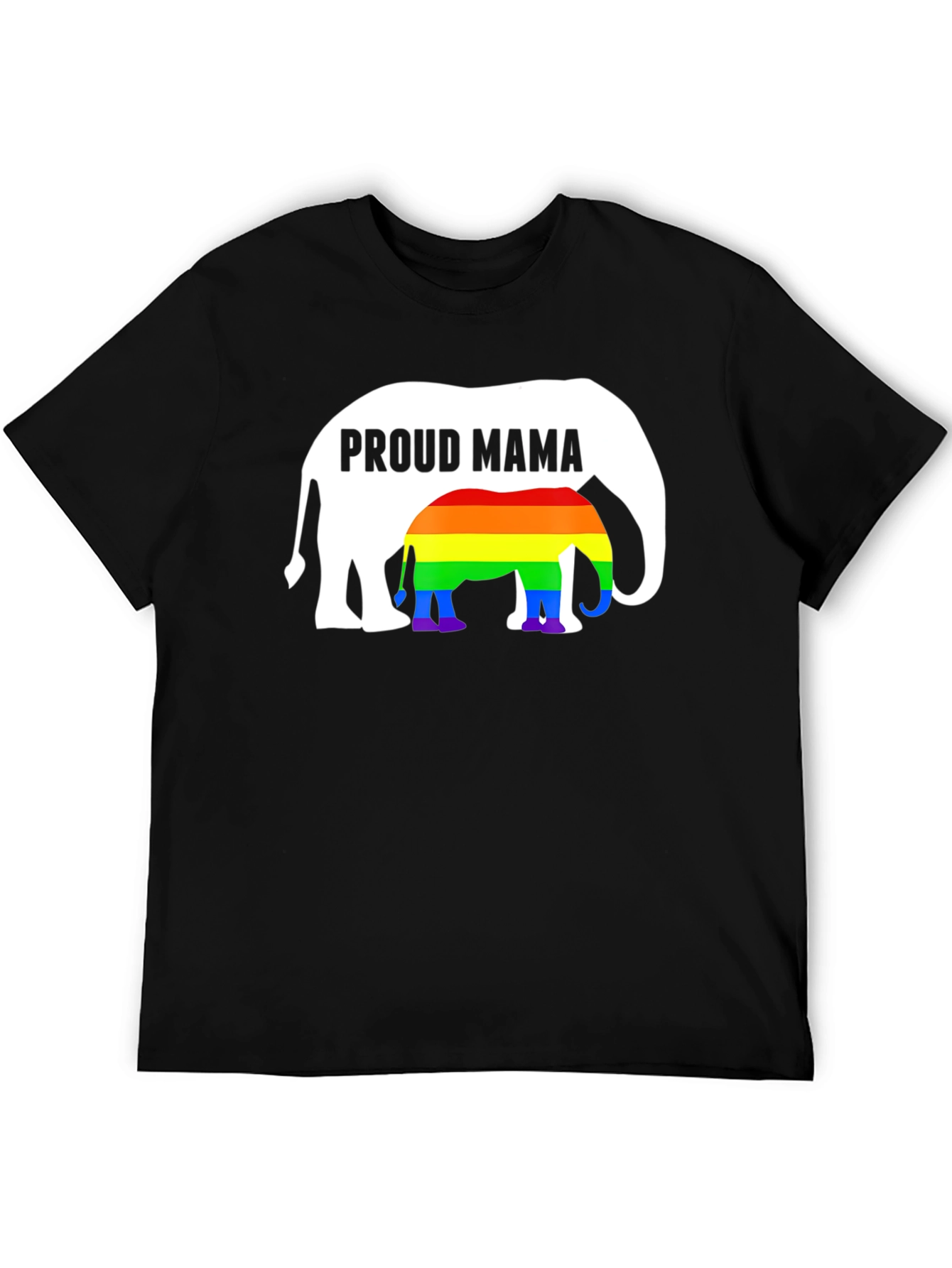 Proud Mama Elephant Rainbow LGBTQ+ T-Shirt