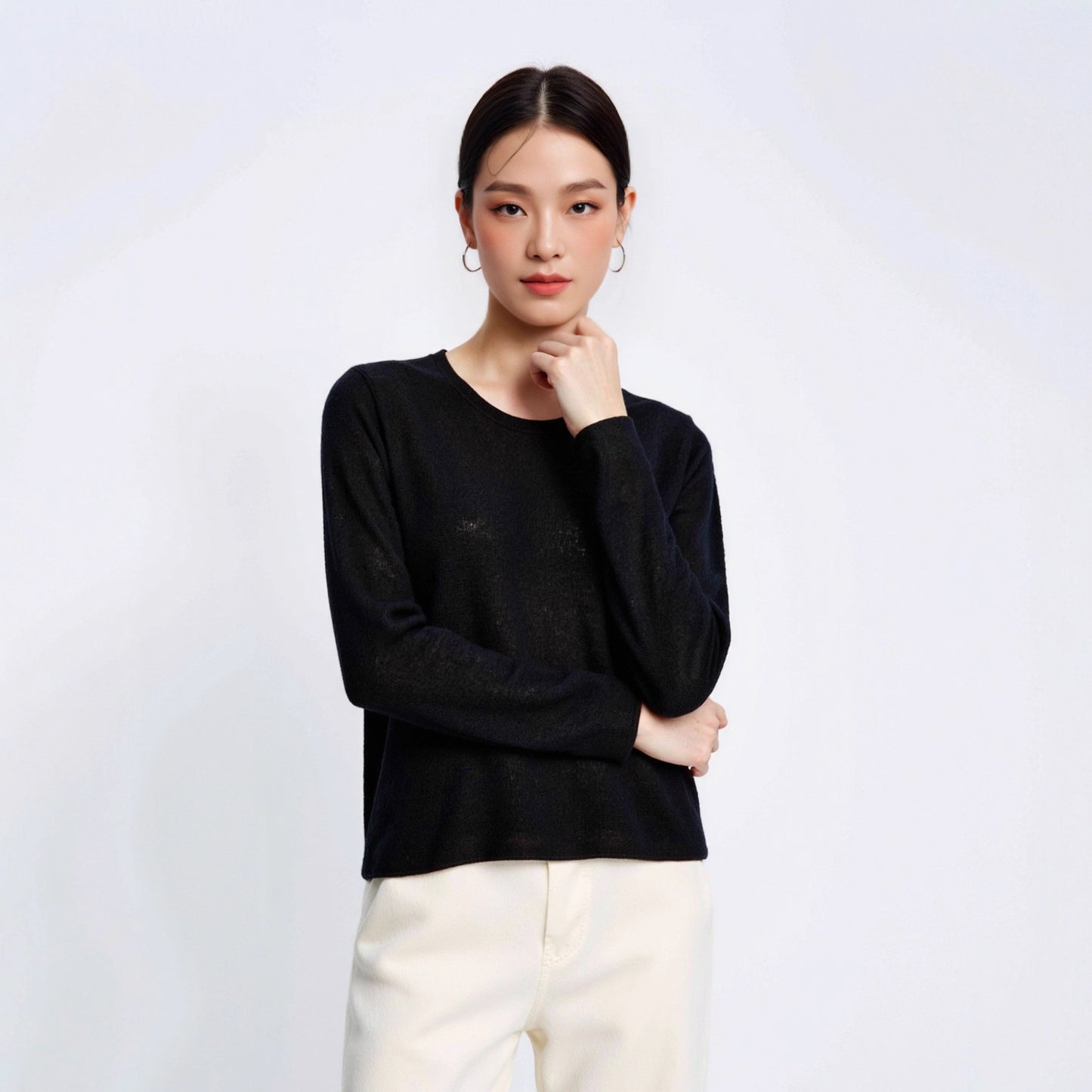 Arrival Regular Shoulder Loose Soft Inner Wear Women's Thin Long Sleeve Versatile Knitwear Base Layer Sweater