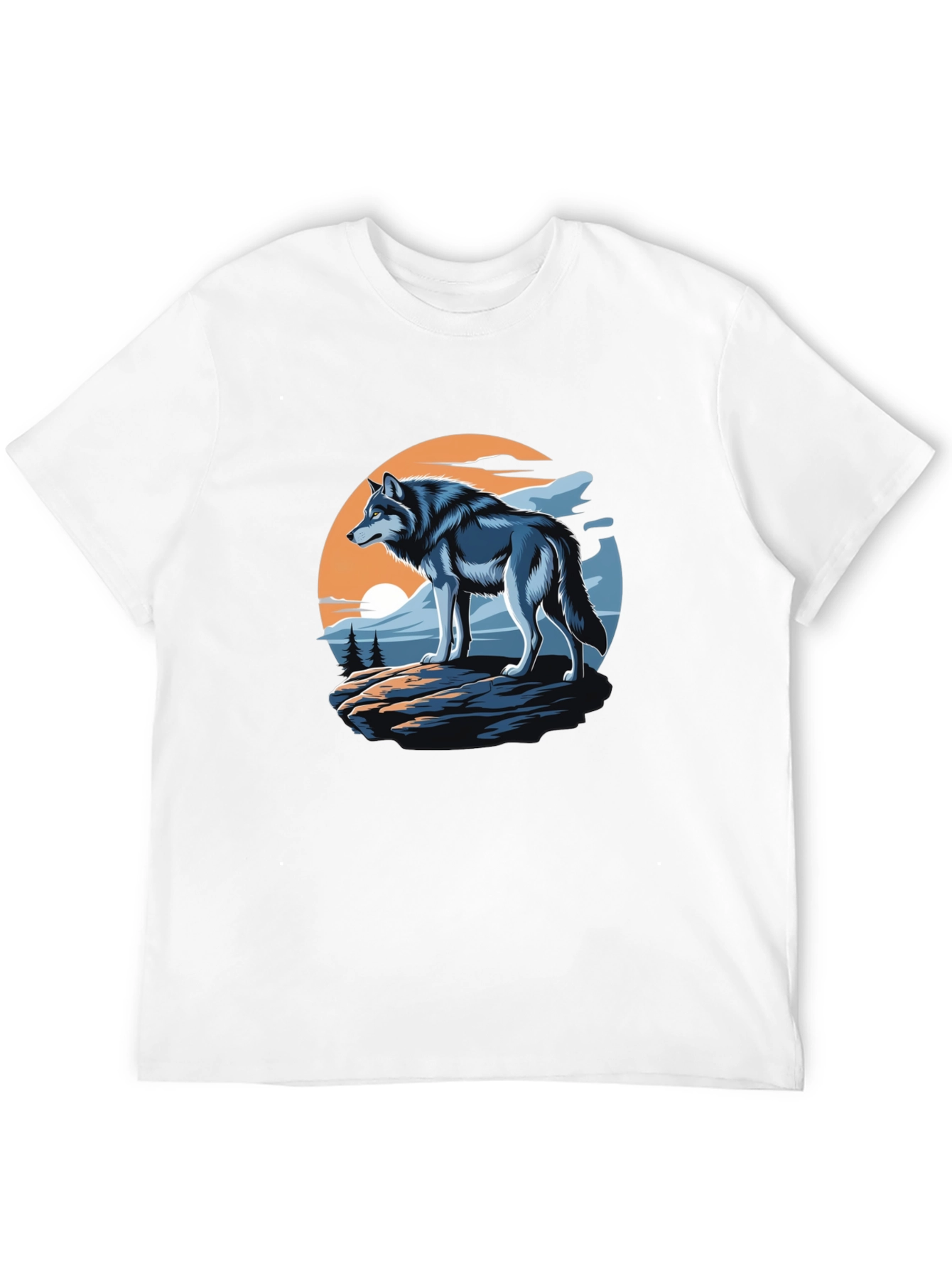 Wolf Graphic T-Shirt - Black Animal Tee