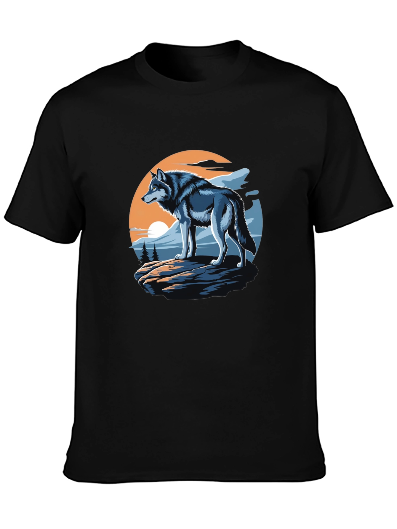Wolf Graphic T-Shirt - Black Animal Tee