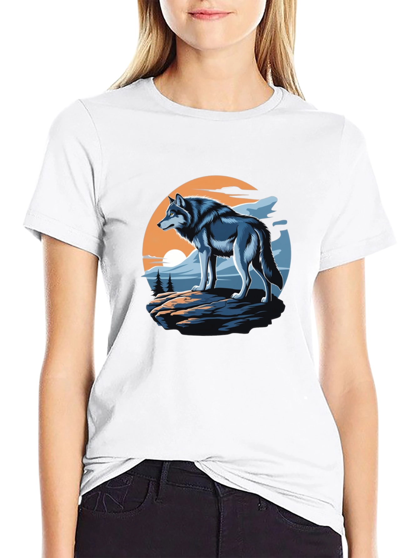 Wolf Graphic T-Shirt - Black Animal Tee