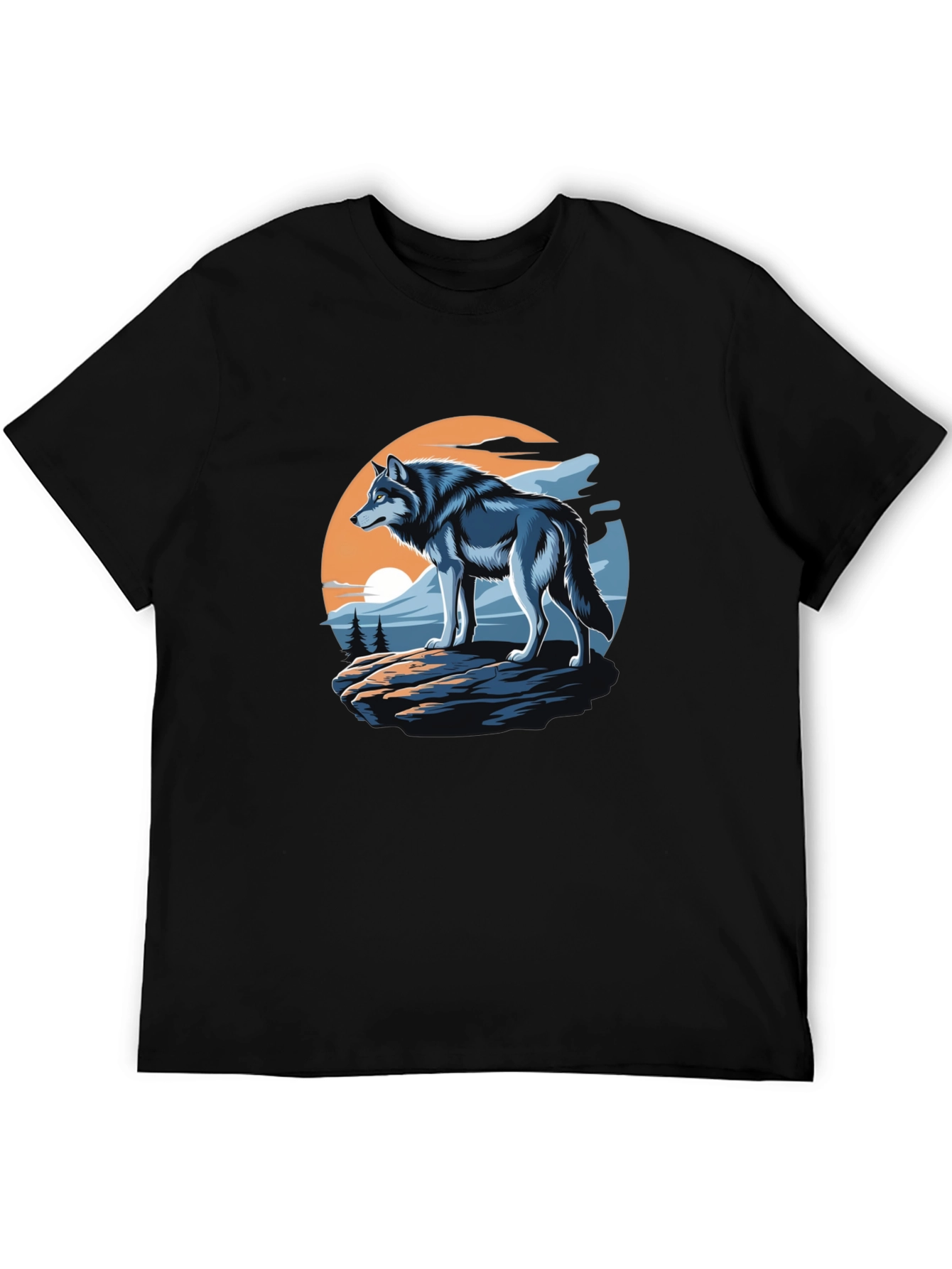 Wolf Graphic T-Shirt - Black Animal Tee