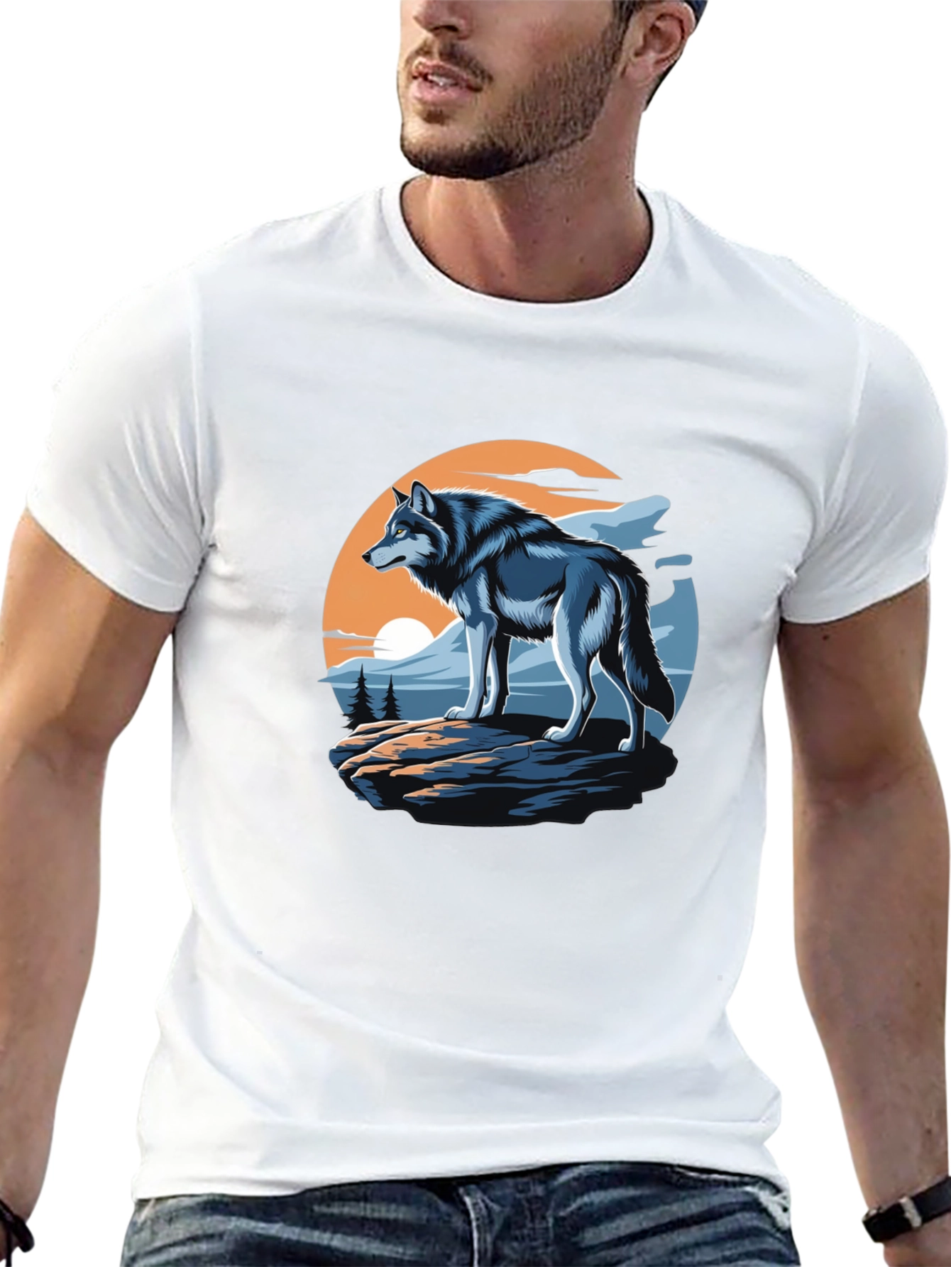 Wolf Graphic T-Shirt - Black Animal Tee