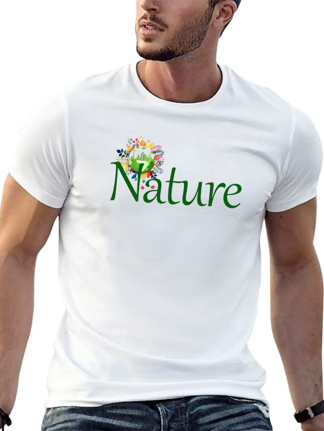Nature Graphic Print Black T-Shirt