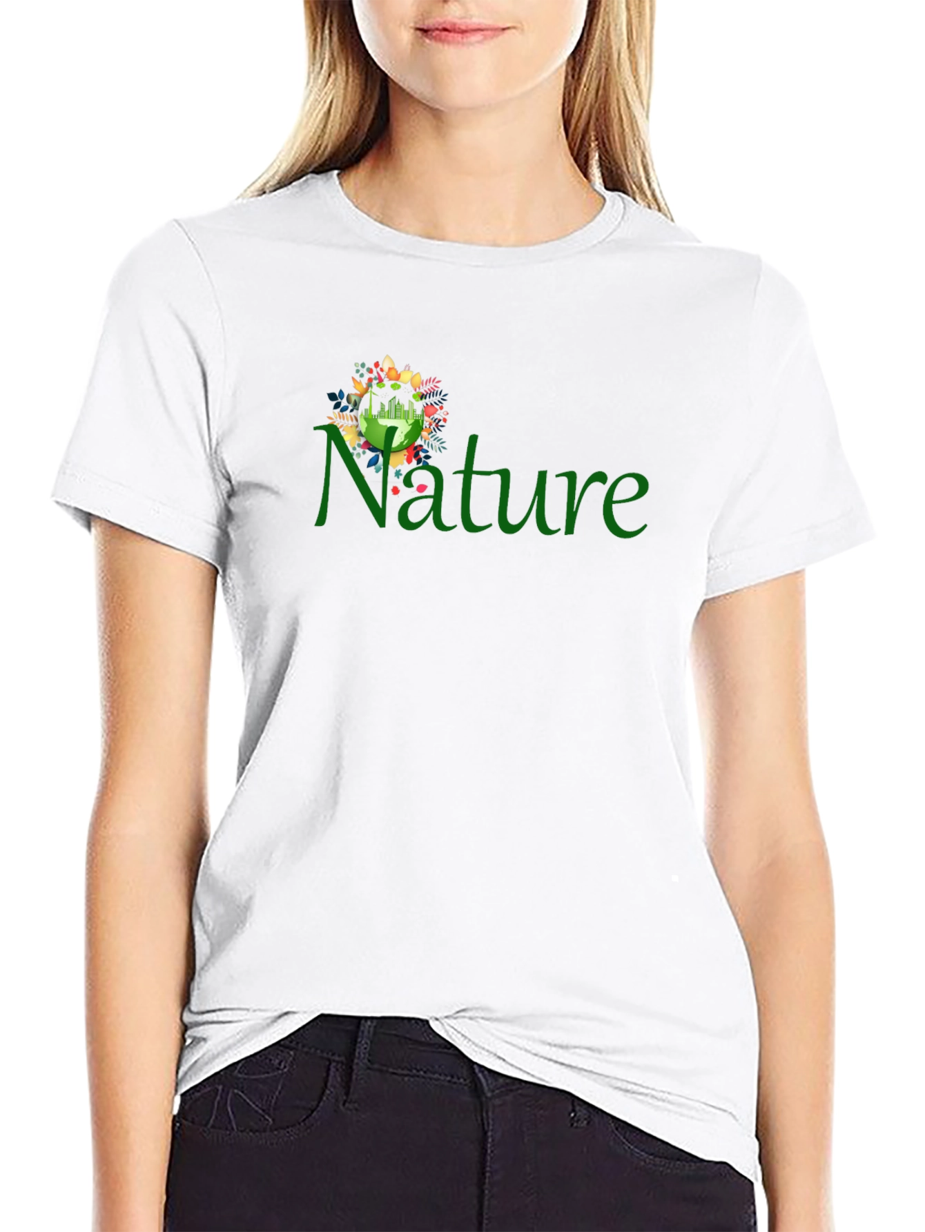 Nature Graphic Print Black T-Shirt