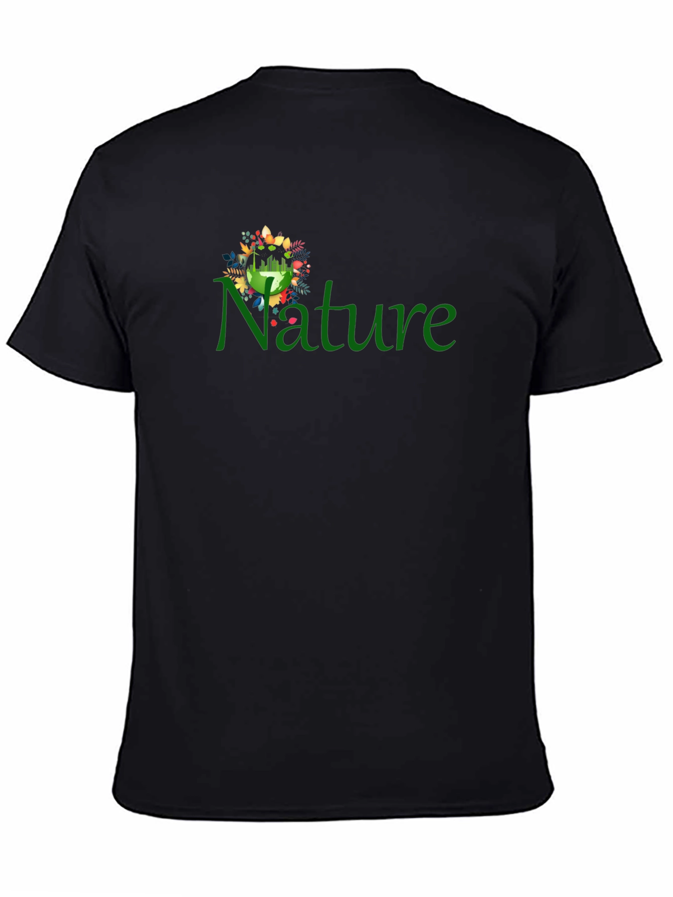 Nature Graphic Print Black T-Shirt
