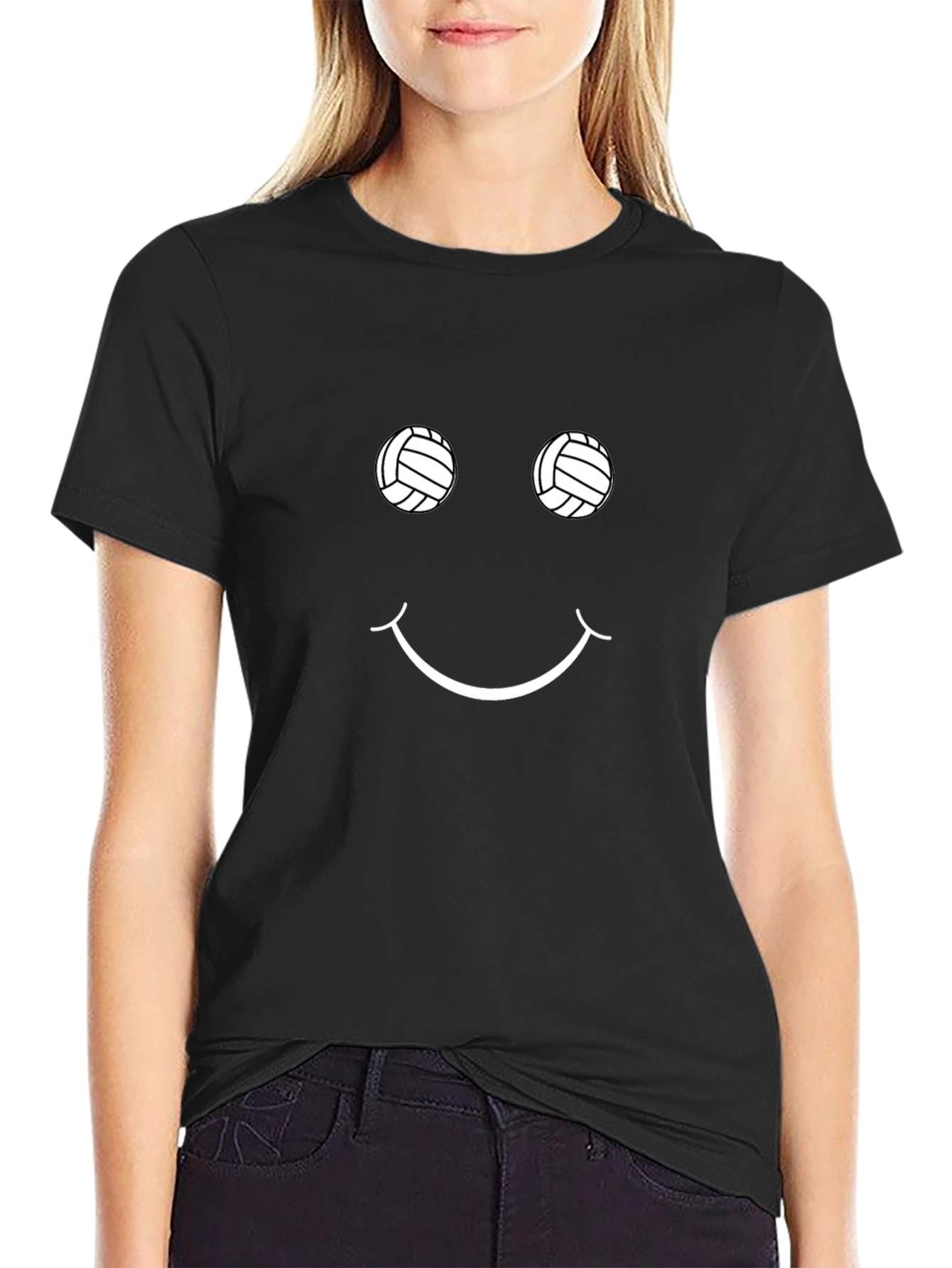 Volleyball Smiley Face Graphic Tee