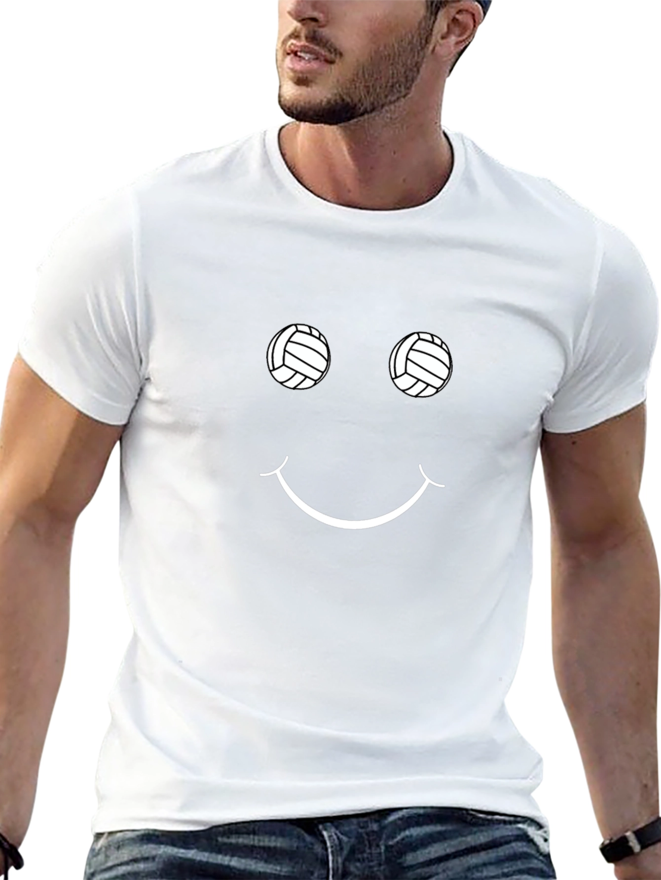 Volleyball Smiley Face Graphic Tee