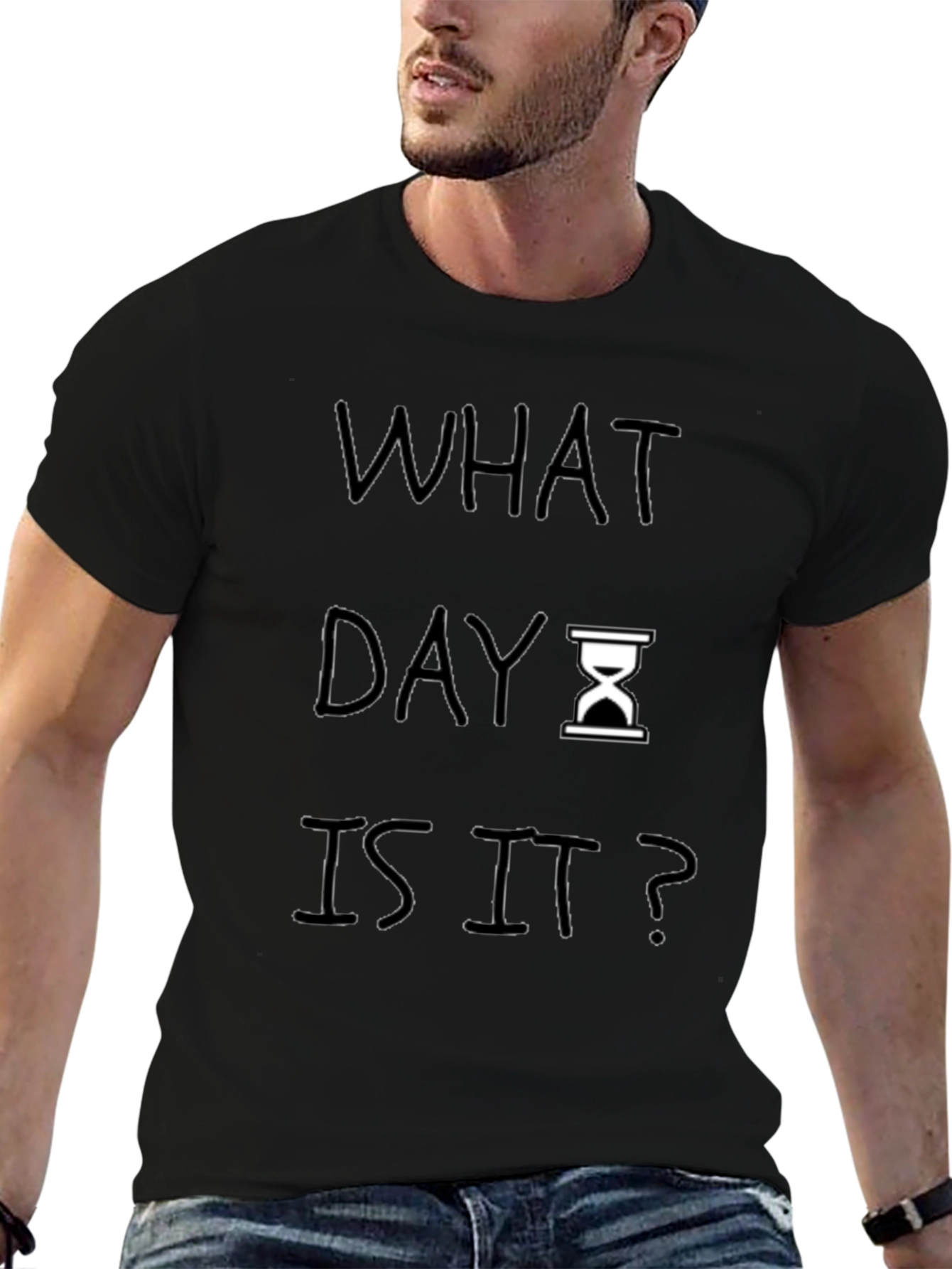 What Day Is It? Mens Black Graphic Tee